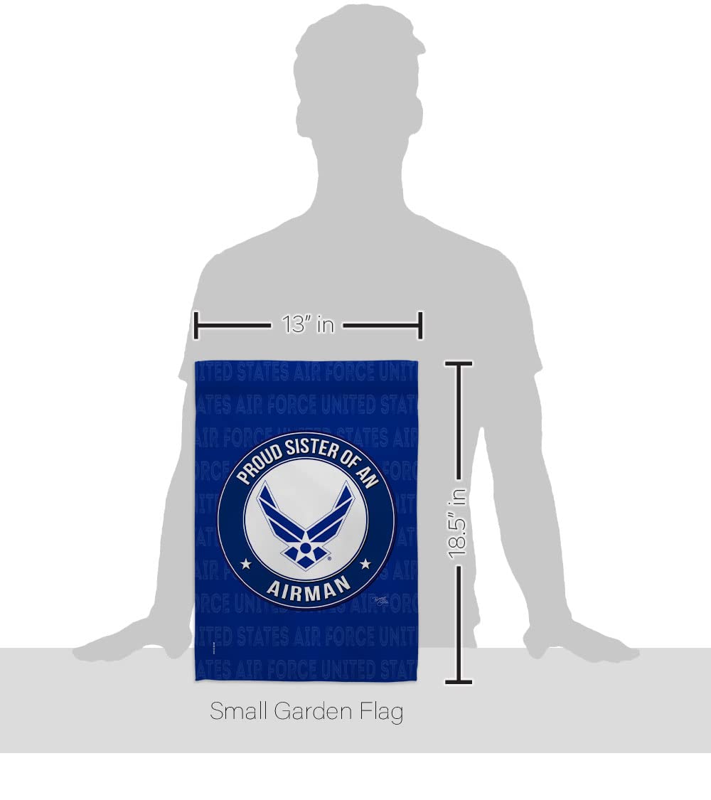 Proud Sister Airman Garden Flag Set - USAF Military Yard Decor for Veterans