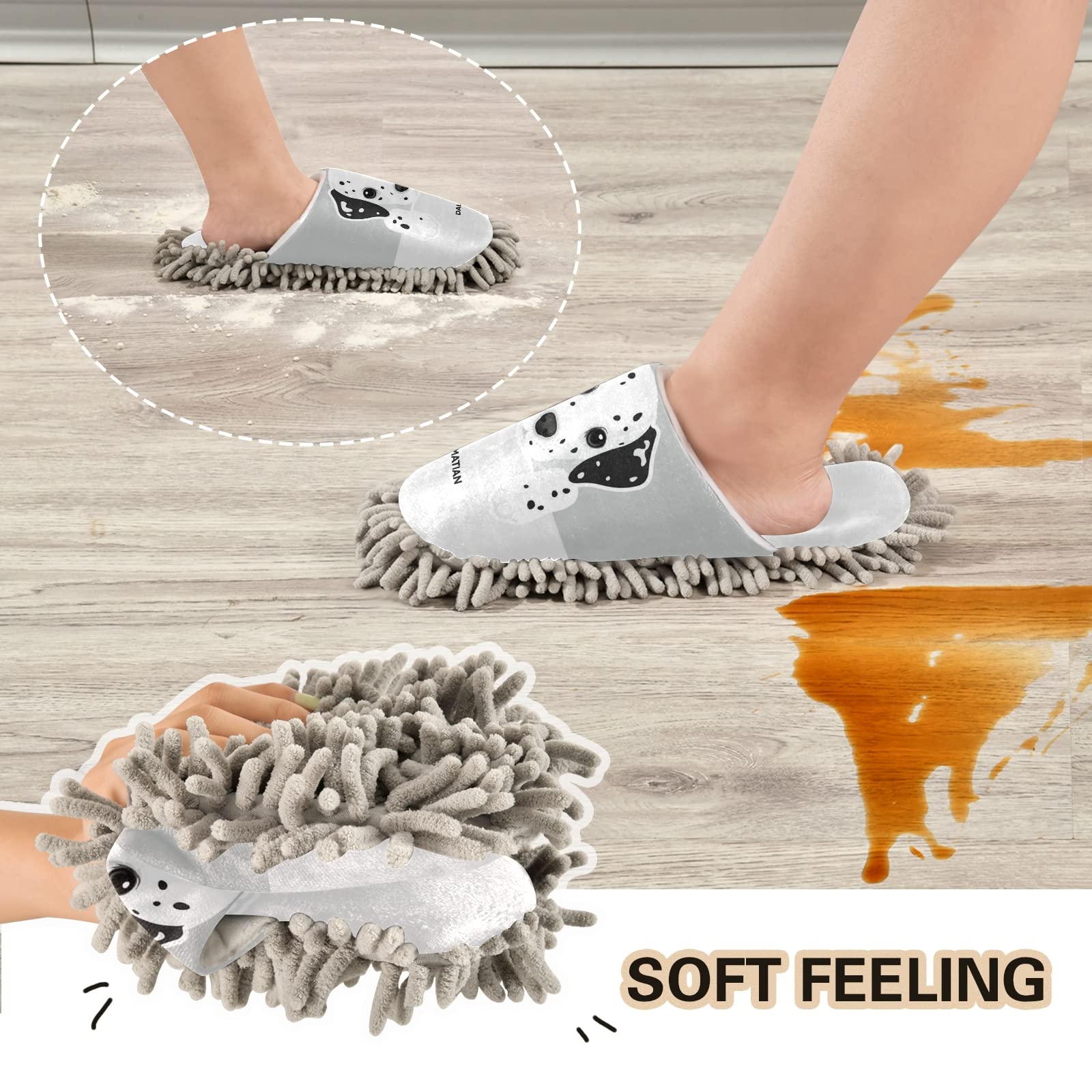 Poeticcity Unisex Cleaning Mop Slippers - Soft House Shoes for Spa, Dusting & Home Cleaning (Size M-L) | Perfect for Indoor Cleaning, Relaxation & Pet Hair Removal