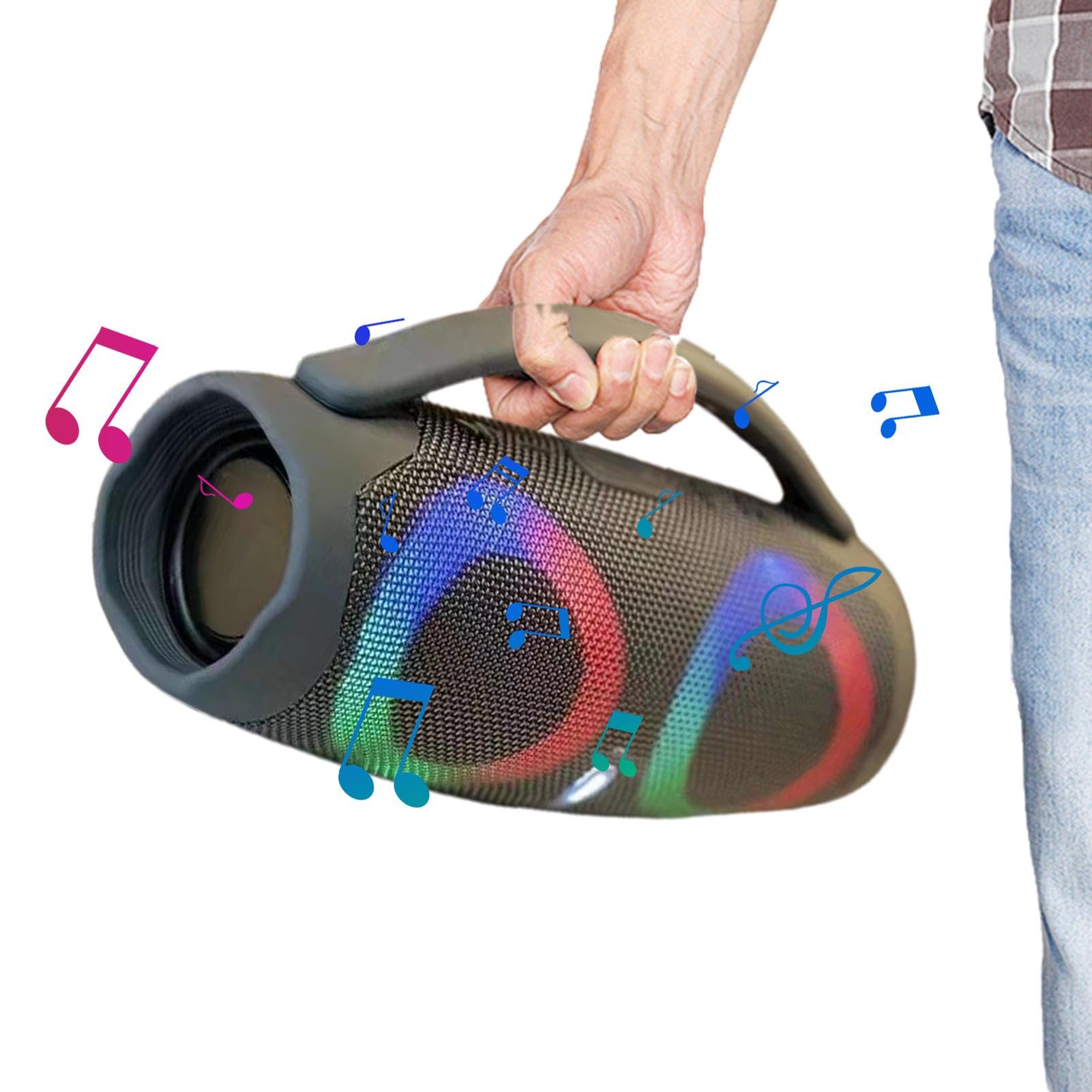 Wireless Portable Bluetooth Speaker with 1200mAh Battery - Deep Bass Boombox, Loud Stereo Sound for Home & Outdoor Use | Perfect for Camping, Beach Parties & Backyard Gatherings