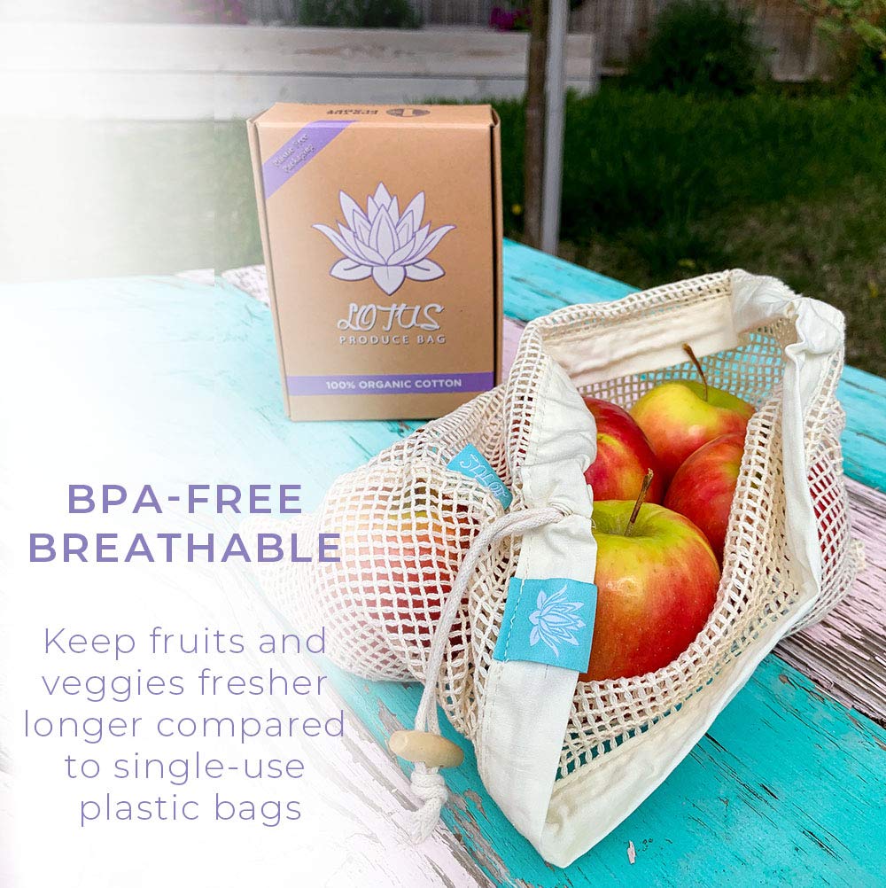 Reusable Eco-Friendly Mesh Produce Bags for Groceries & Shopping