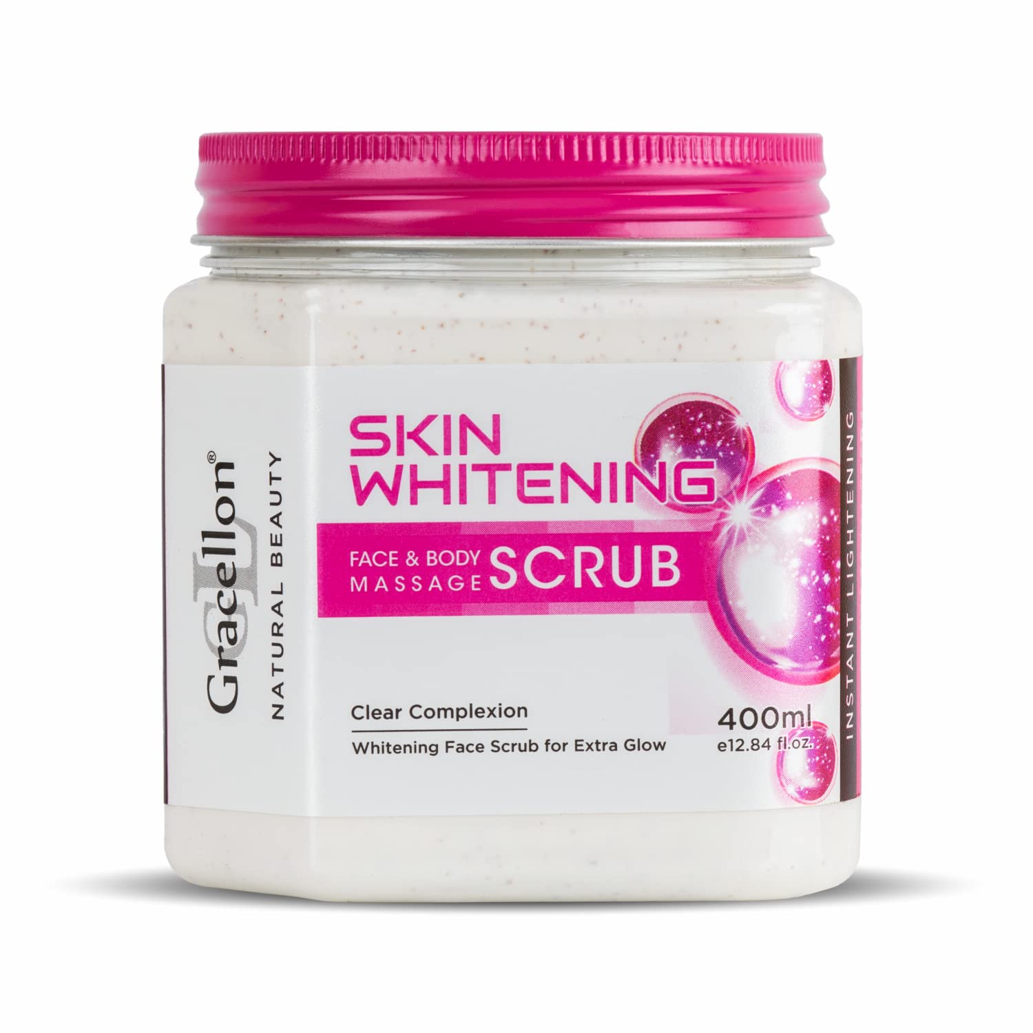 Gracellon Skin Whitening Face & Body Massage Scrub - Instant Exfoliation for Brighter Skin, Even Skin Tone - Paraben & SLES Free - Perfect for Daily Skincare & Spa Treatments