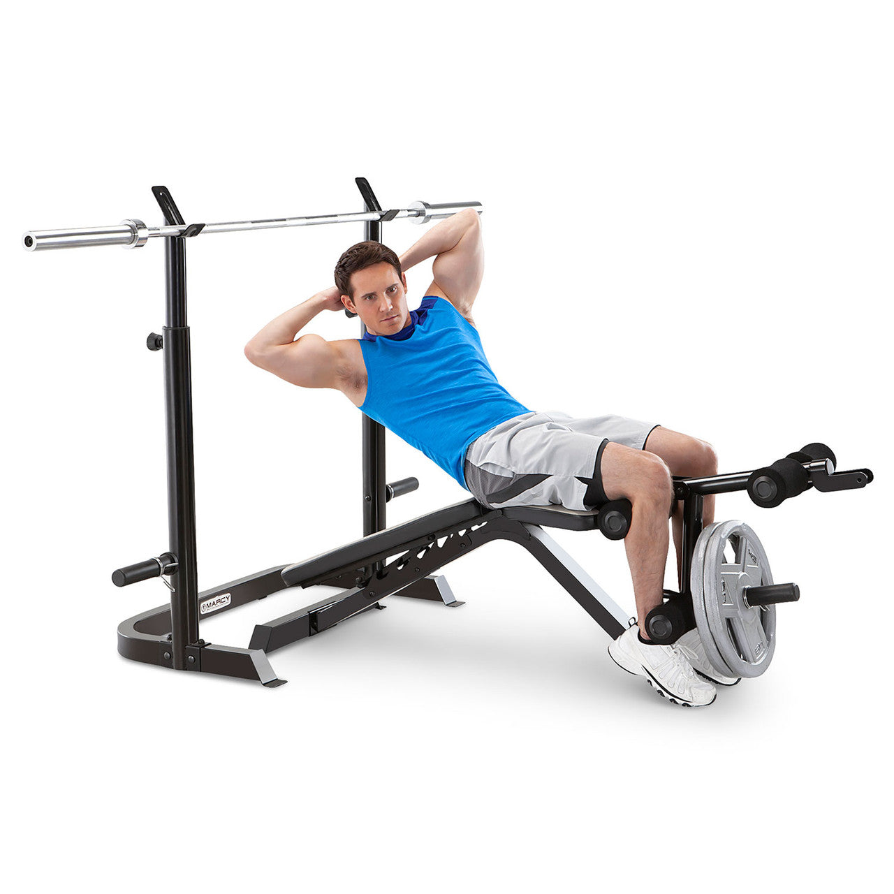 Marcy MD-879 Olympic Weight Bench Set - 2-Piece Adjustable Strength Training Equipment for Home Gym Workouts | Perfect for Weightlifting, Bodybuilding & Fitness Training