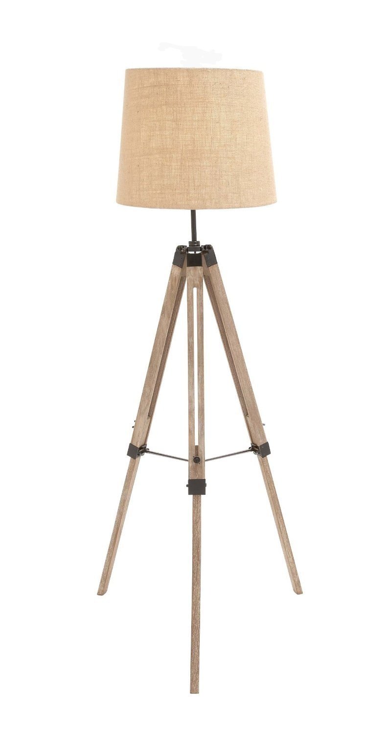 THOR INSTRUMENTS Elegant Wood & Metal Tripod Floor Lamp - Natural Finish Rustic Vintage Style (Shade Not Included) | Perfect for Living Room, Bedroom, Office Decor & Gift Giving