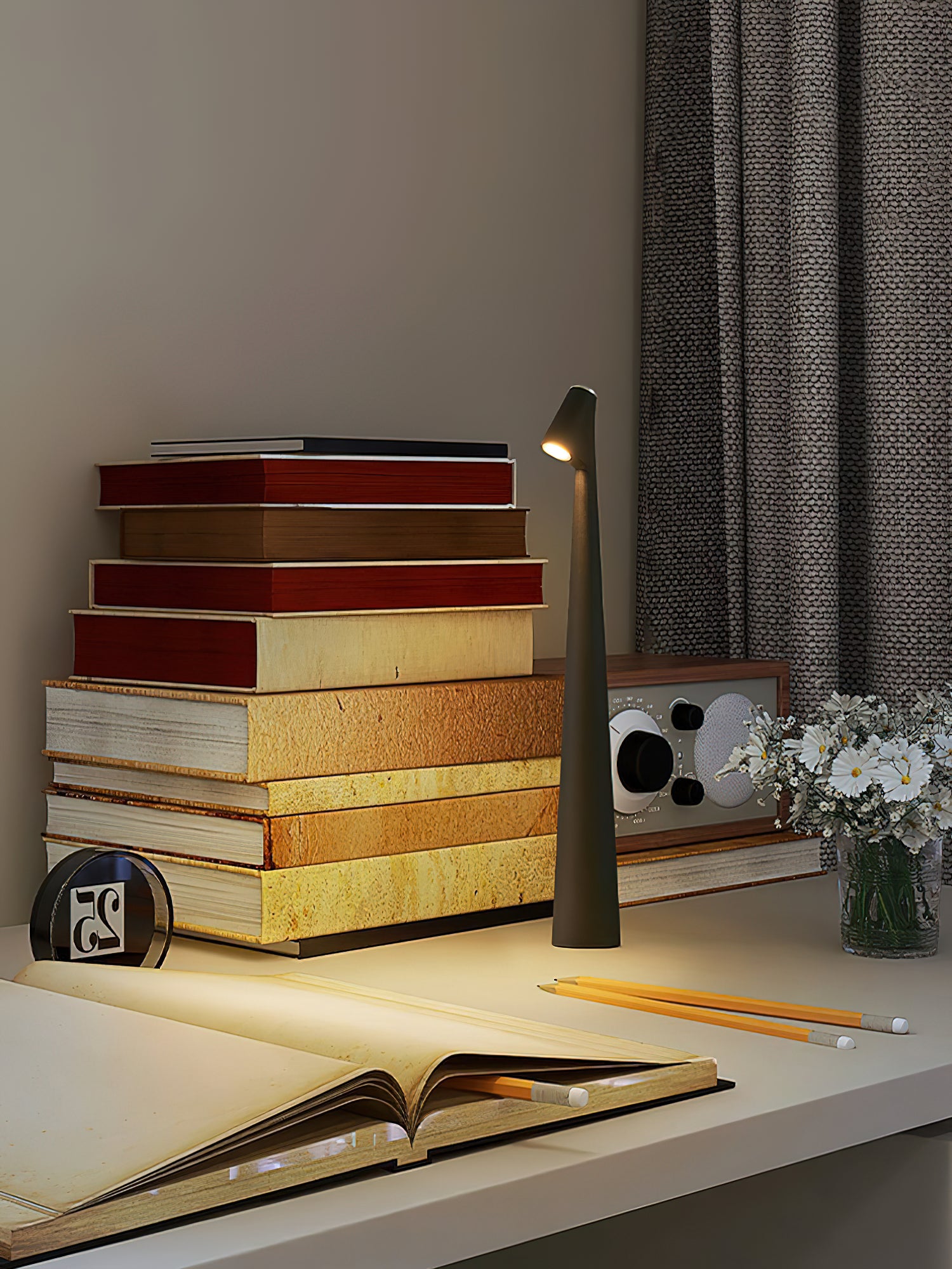 Portable African Table Lamp - Handmade Wooden Night Light for Bedroom, Living Room, or Office Decor - Perfect for Reading, Relaxing, and Creating Ambiance