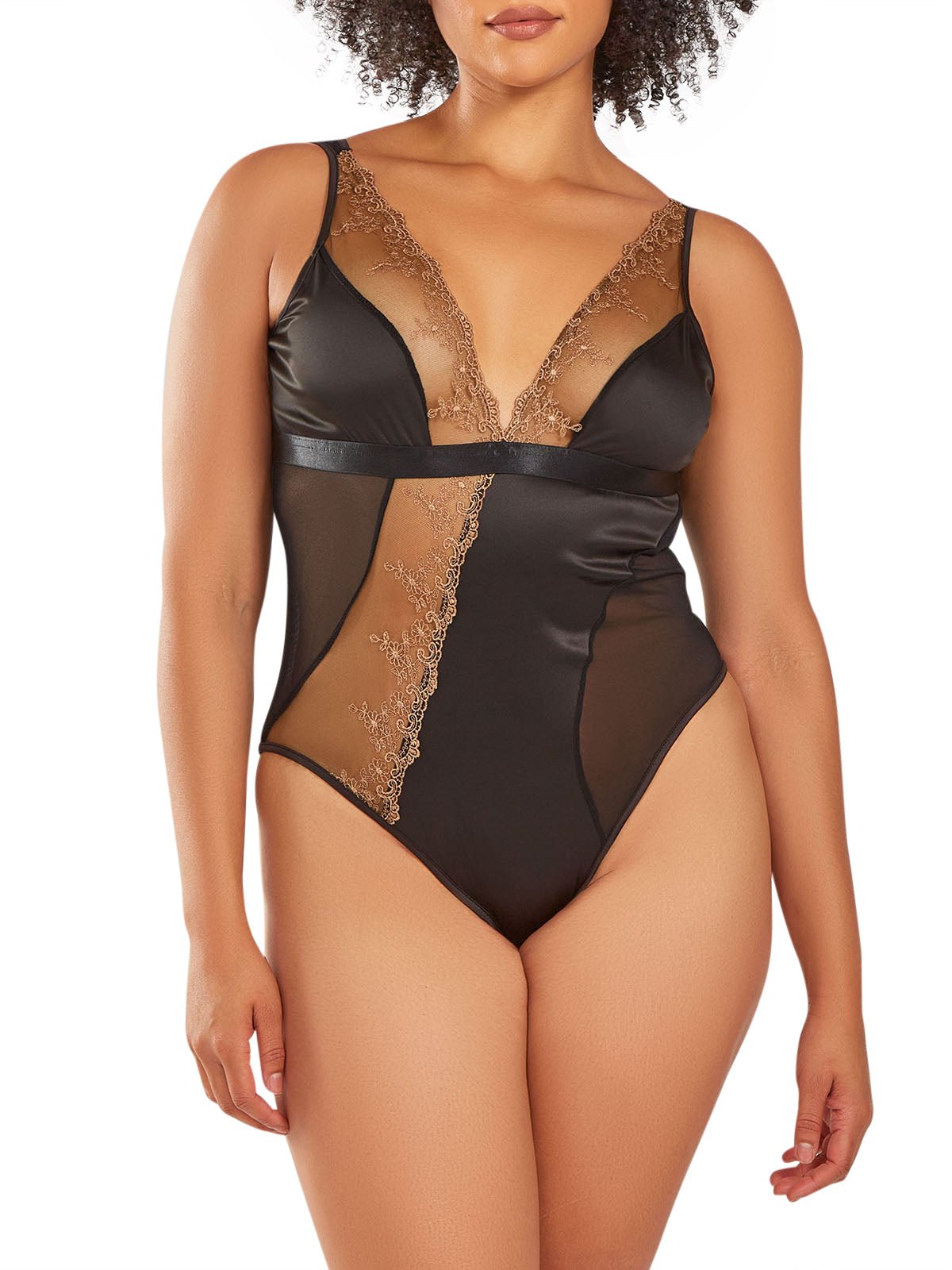 Women's Salma Plus Size Teddy Lingerie - Sexy Lace Bodysuit for Curvy Women | Perfect for Valentine's Day, Anniversary Gifts & Romantic Nights