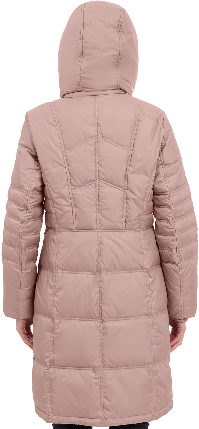 London Fog Women's Chevron Coat - Faux Fur Hood for Winter Fashion