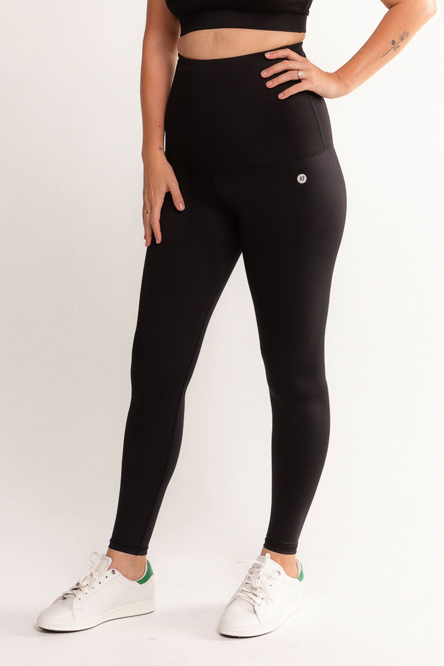 Thermal Postpartum Leggings for Women - Black Maternity Recovery Leg Warmers - Perfect for Post-Pregnancy Comfort, C-Section Recovery & Winter Warmth