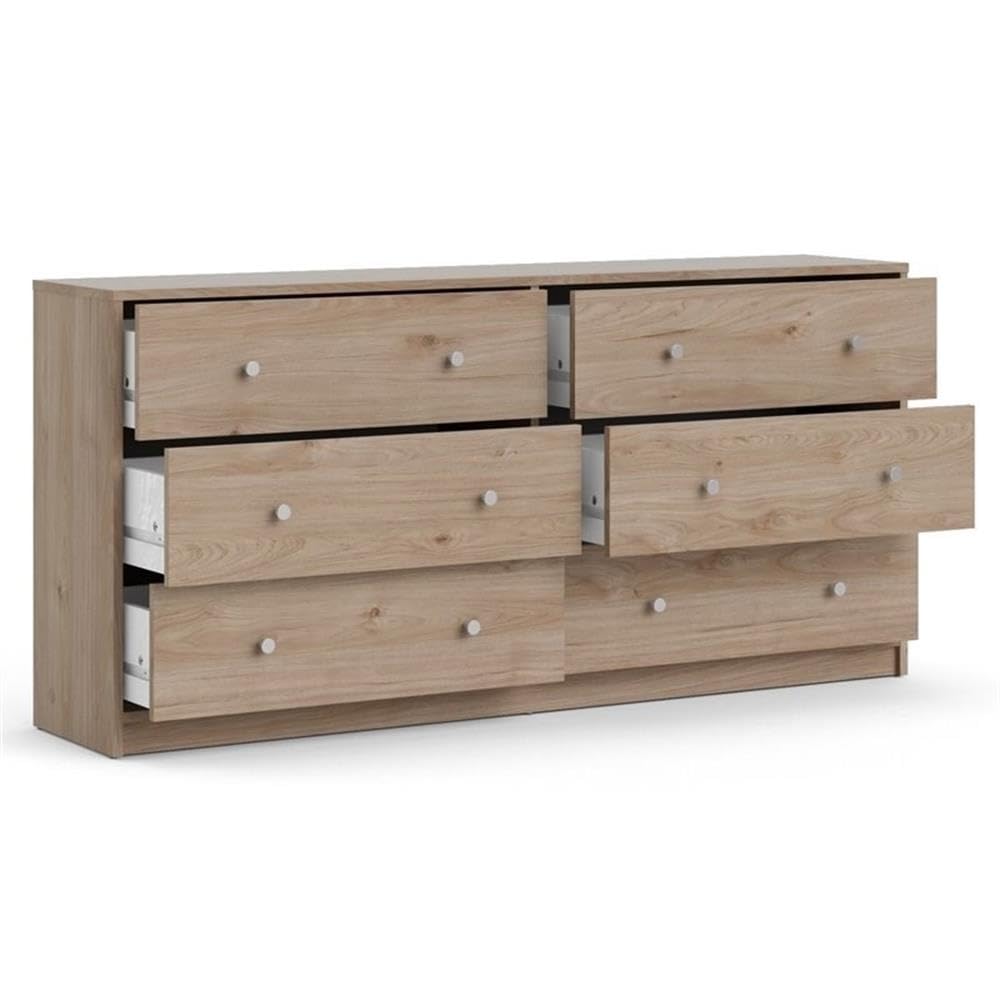 Home Square 3-Piece Bedroom Set with 6-Drawer Double Dresser & 2 Nightstands in Jackson Hickory - Complete Master Bedroom Furniture Suite for Home Decor & Storage Solutions