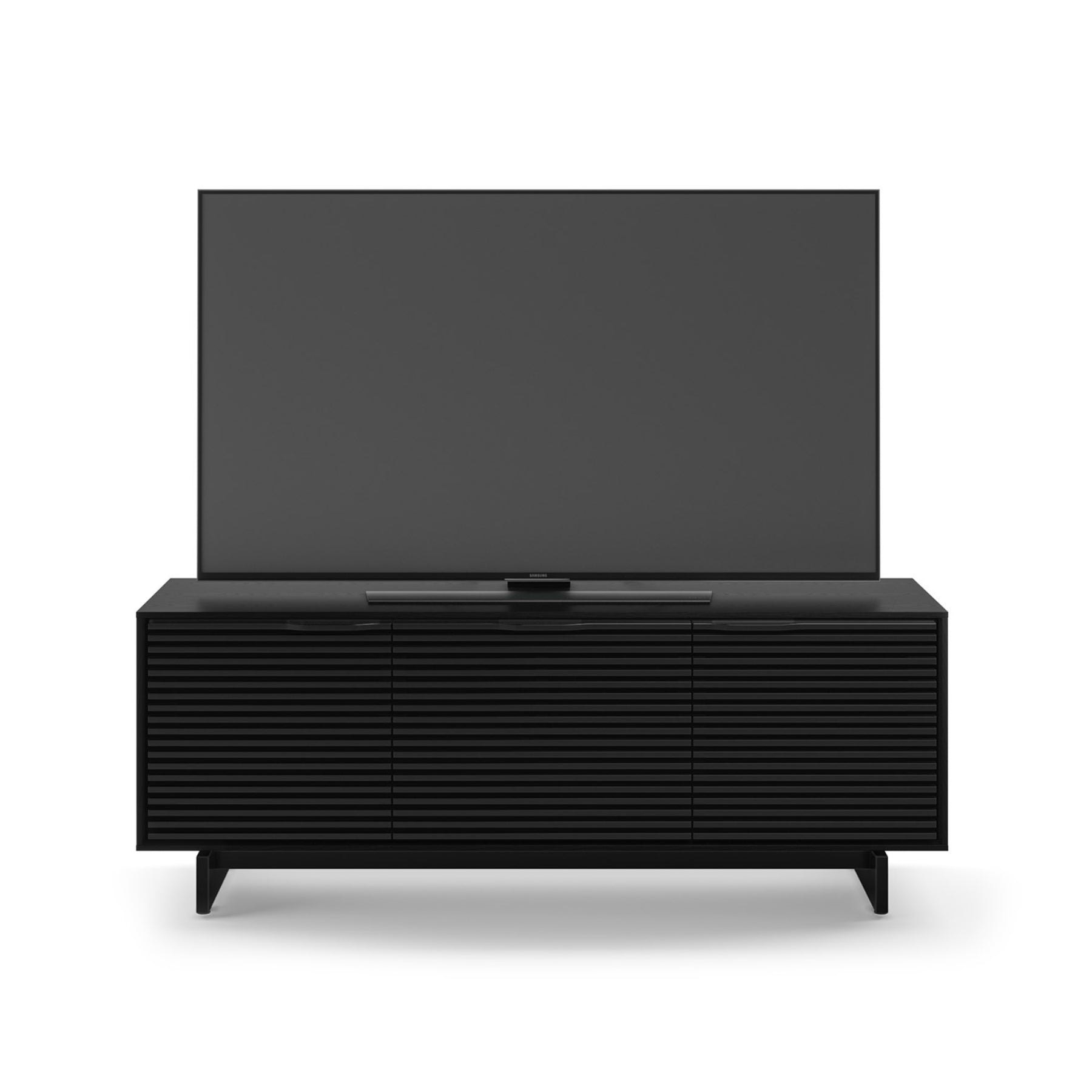 BDI Align 7477 Modern Media Console - Ebonized Ash Finish TV Stand with Adjustable Shelves for Living Room Home Theater Setup