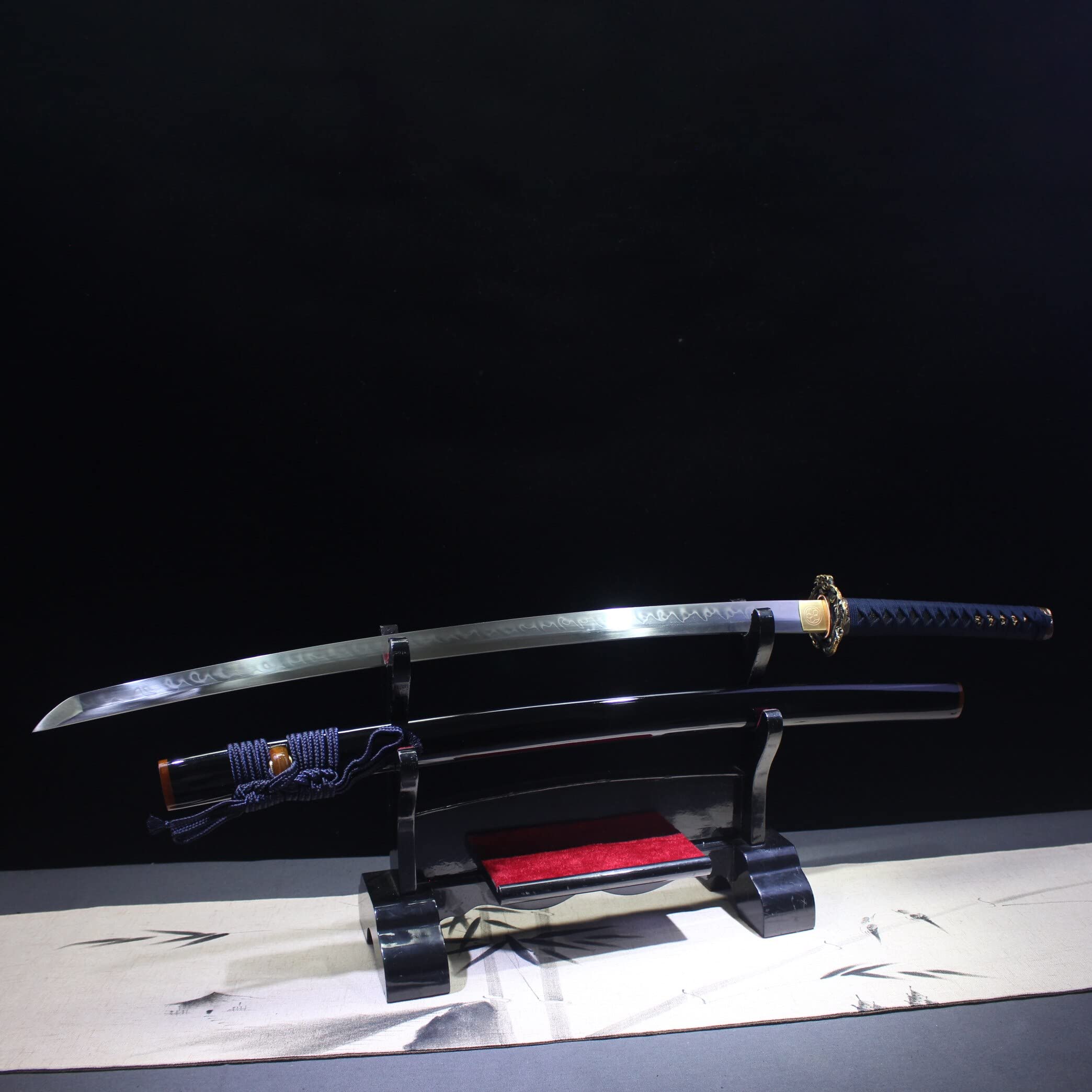 Authentic Japanese Katana Sword - Handmade Clay Tempered Full Tang with Real Hamon - 41 Inch Functional Samurai Sword for Martial Arts, Cosplay & Collectors - Model 210926-07