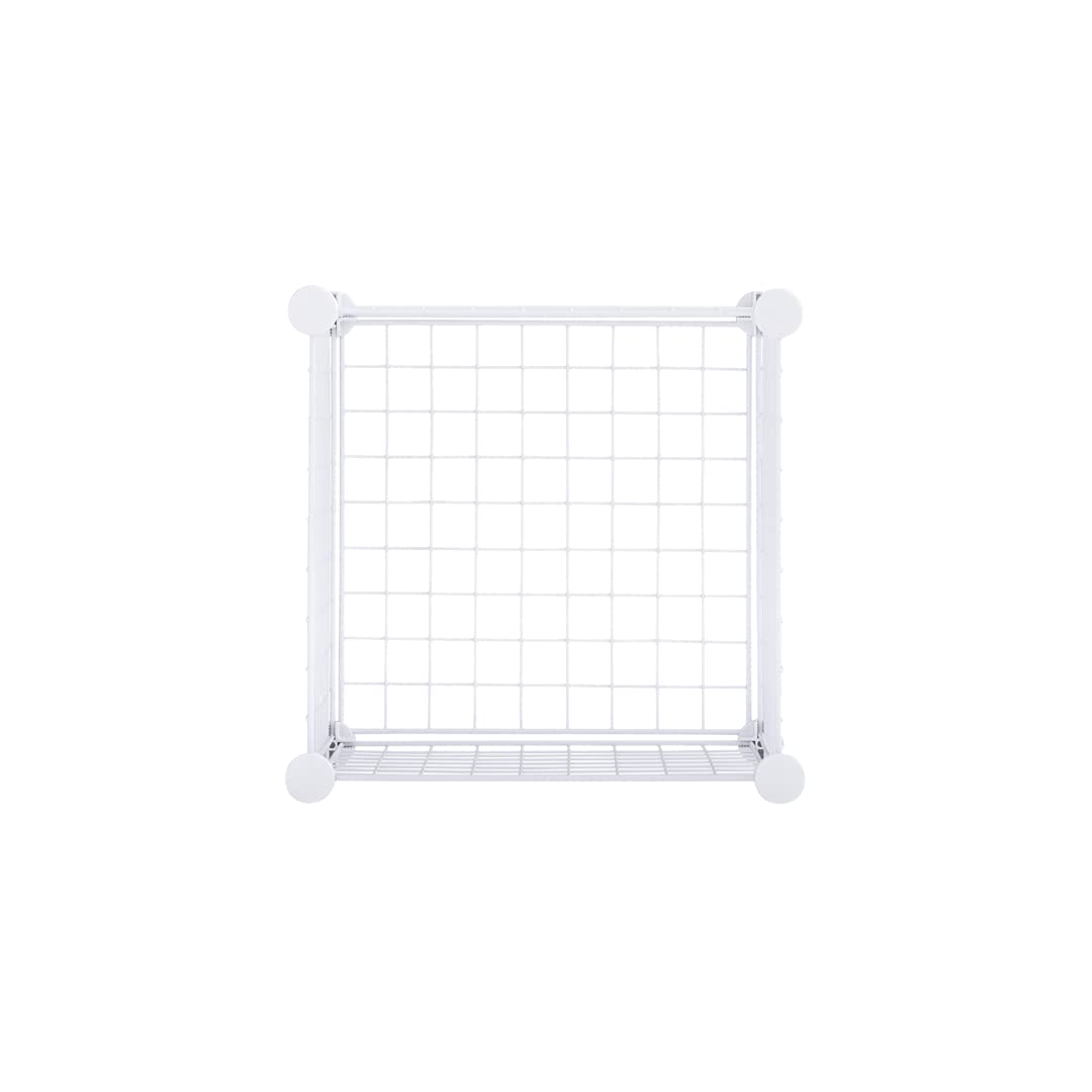 Rubbermaid 3-Piece Stackable Wire Storage Cube Set - Easy Assembly, White - Multi-Purpose Home Organizer for Closet, Bookshelf, Toy Storage & Room Organization - Perfect for Bedroom, Office & Kids' Playroom
