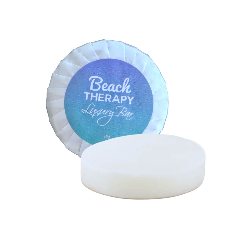 Beach Therapy Wrapped Hand & Facial Soap 1.2oz - Natural Exfoliating Bar for Soft Skin | Perfect for Travel, Spa Days & Beach Getaways