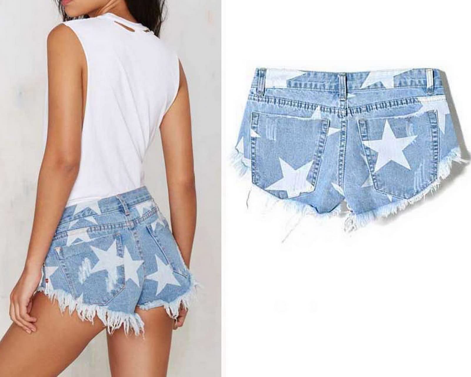 Fashion Women's Low Rise Stretch Denim Shorts - Comfortable Summer Casual Jeans Shorts for Women | Perfect for Beach, Shopping & Outdoor Activities
