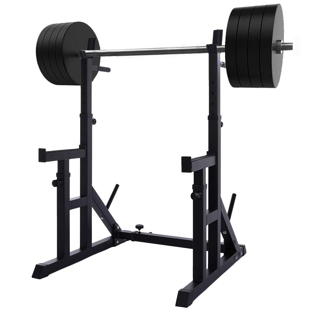 Adjustable Home Gym Squat Rack Stand - Barbell & Weight Storage Organizer for Bench Press (220LB Capacity) | Perfect for Home Workouts, Strength Training & CrossFit Exercises