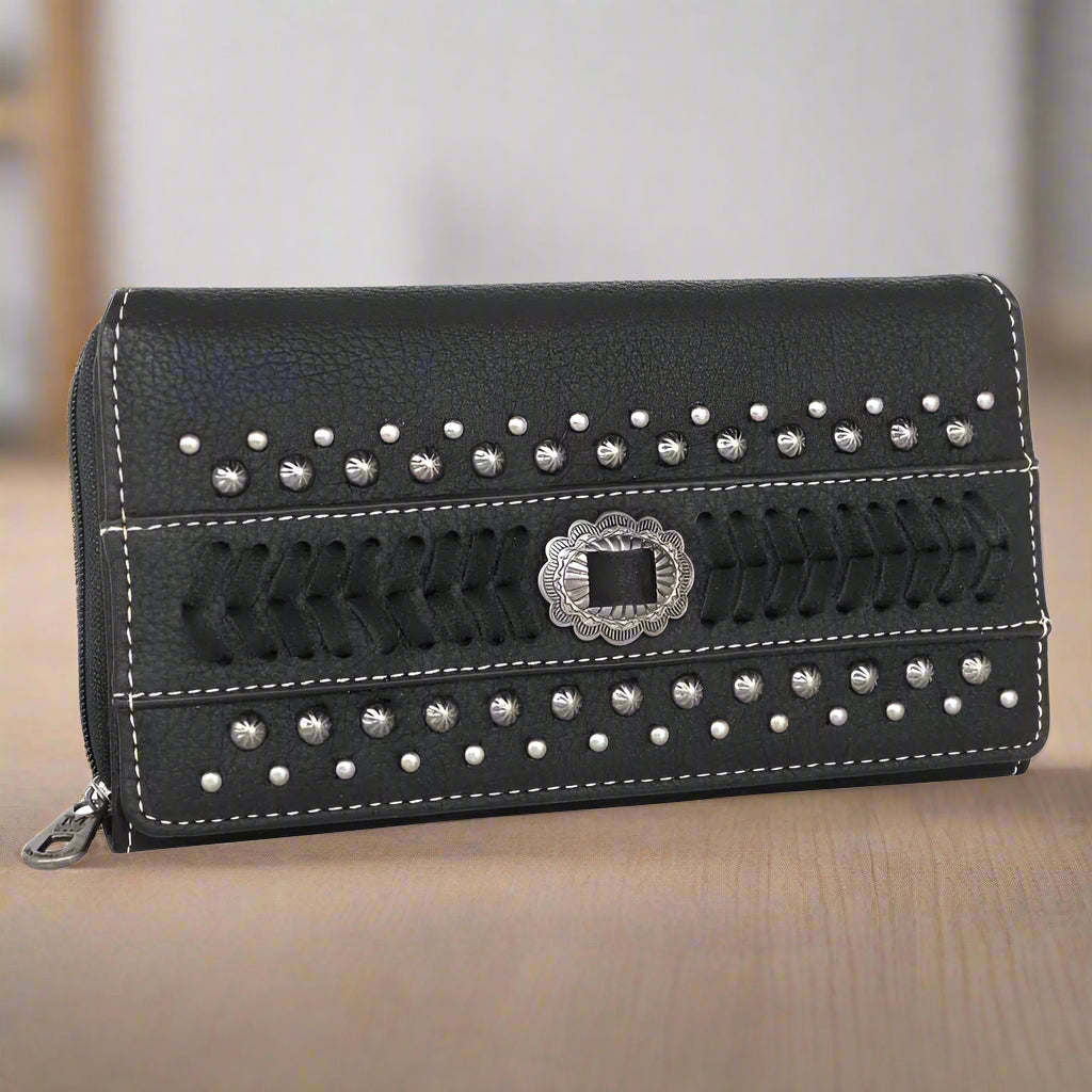 Montana West Whipstitch Collection Women's Wallet - Genuine Leather RFID Blocking Bifold Wallet with Multiple Card Slots - Perfect for Everyday Use, Travel & Gift Giving