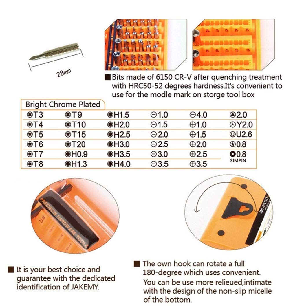 52 in 1 Precision Screwdriver Set - Professional DIY Repair Tool Kit for iPhone, Laptop, Watch, Glasses & Electronics - Magnetic Screwdriver Kit with Case & Drill Bits - Perfect for Home, Office & Tech Repairs