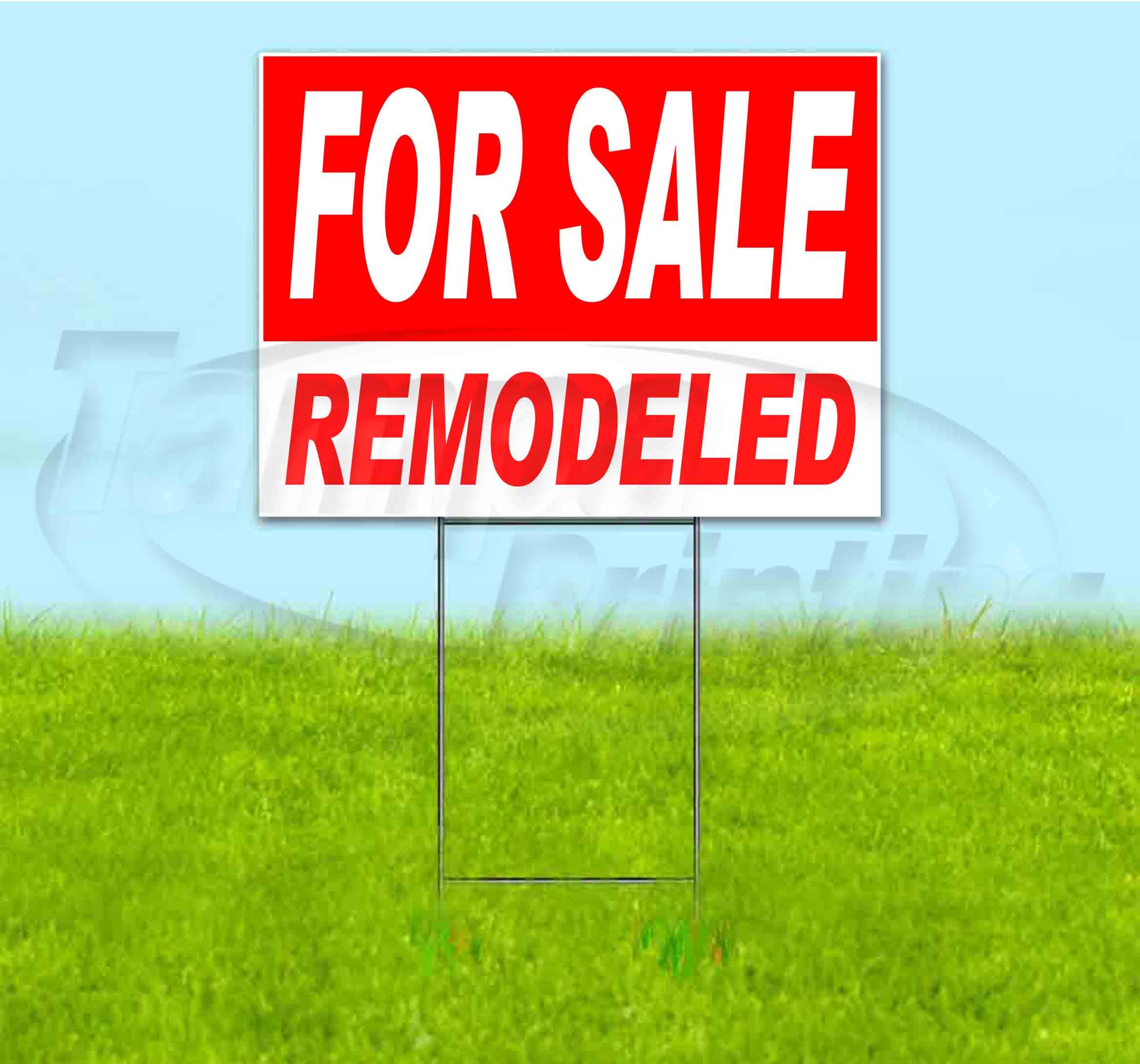 18x24 Inch Remodeled Yard Sign for Sale - Durable Metal Step Stake Included | Bulk Discounts & Multi-Packs Available | Perfect for Real Estate, Political Campaigns & Business Advertising