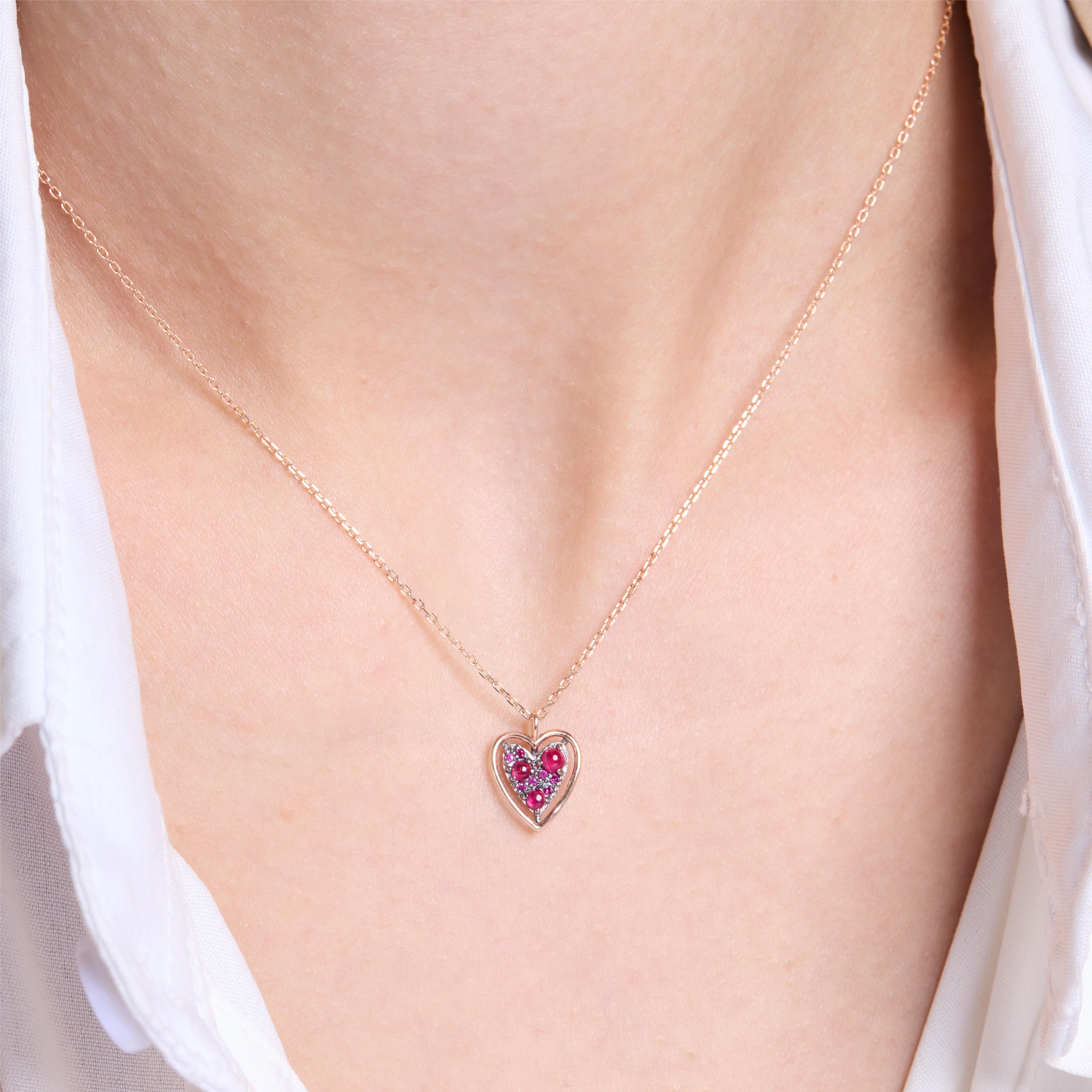 Elegant Noble Heart Rose Gold Ruby Pendant Necklace for Women - Perfect Gift for Anniversary, Valentine's Day & Special Occasions