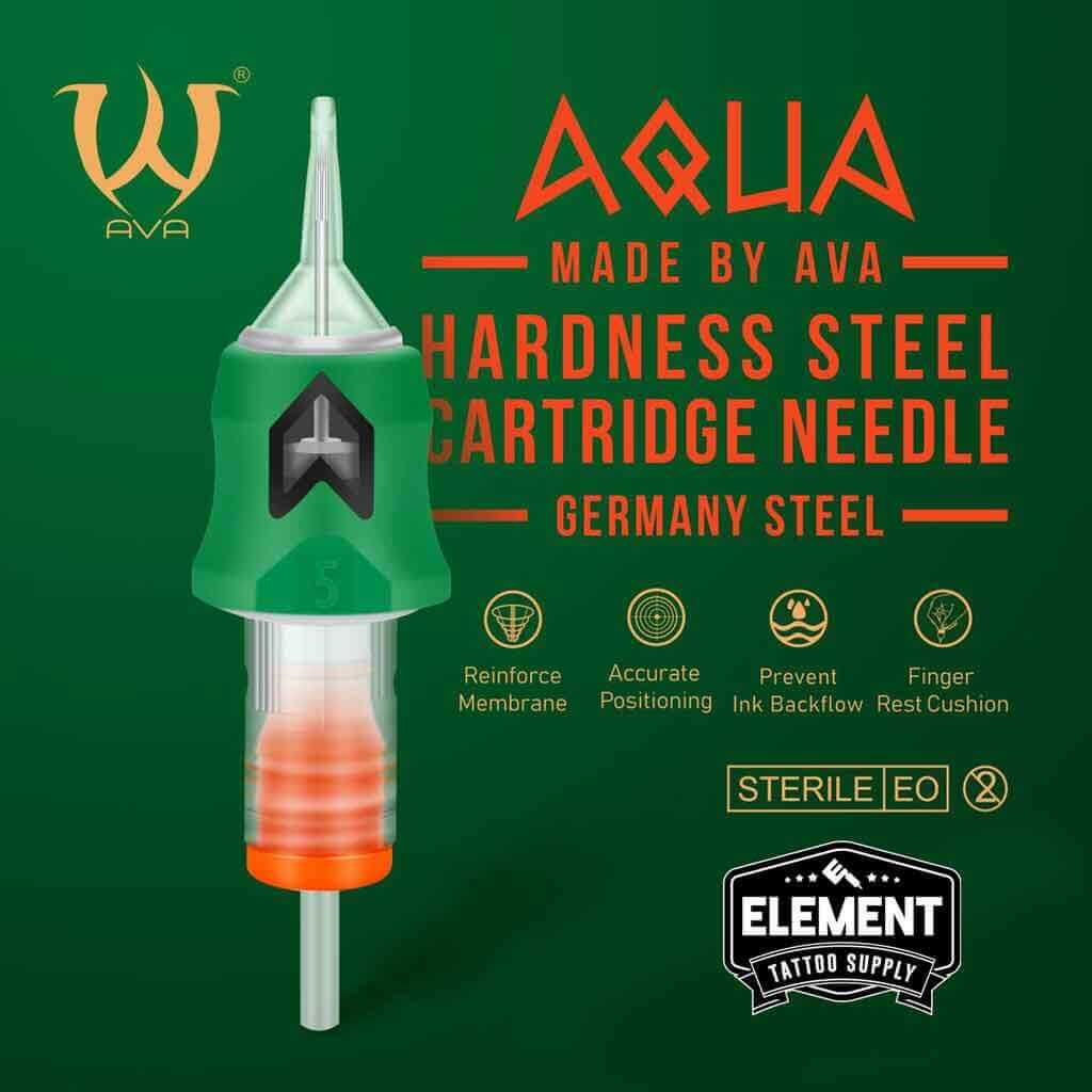 AQUA Round Liner Cartridges - Box of 20 Tattoo Needles for Professional Artists | Perfect for Blackwork, Line Art & Tattoo Outlines