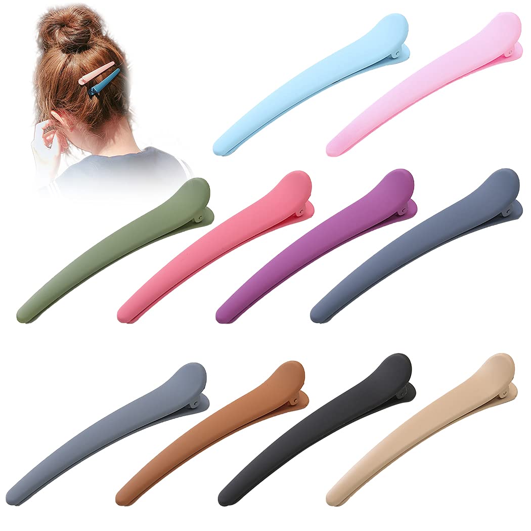 YHomU Large Alligator Hair Clips 10PCS - Colorful Fashion Hairpins for Thick, Thin & Curly Hair - Lightweight Duckbill Hair Clips for Women & Girls - Perfect for Parties, Weddings & Everyday Styling