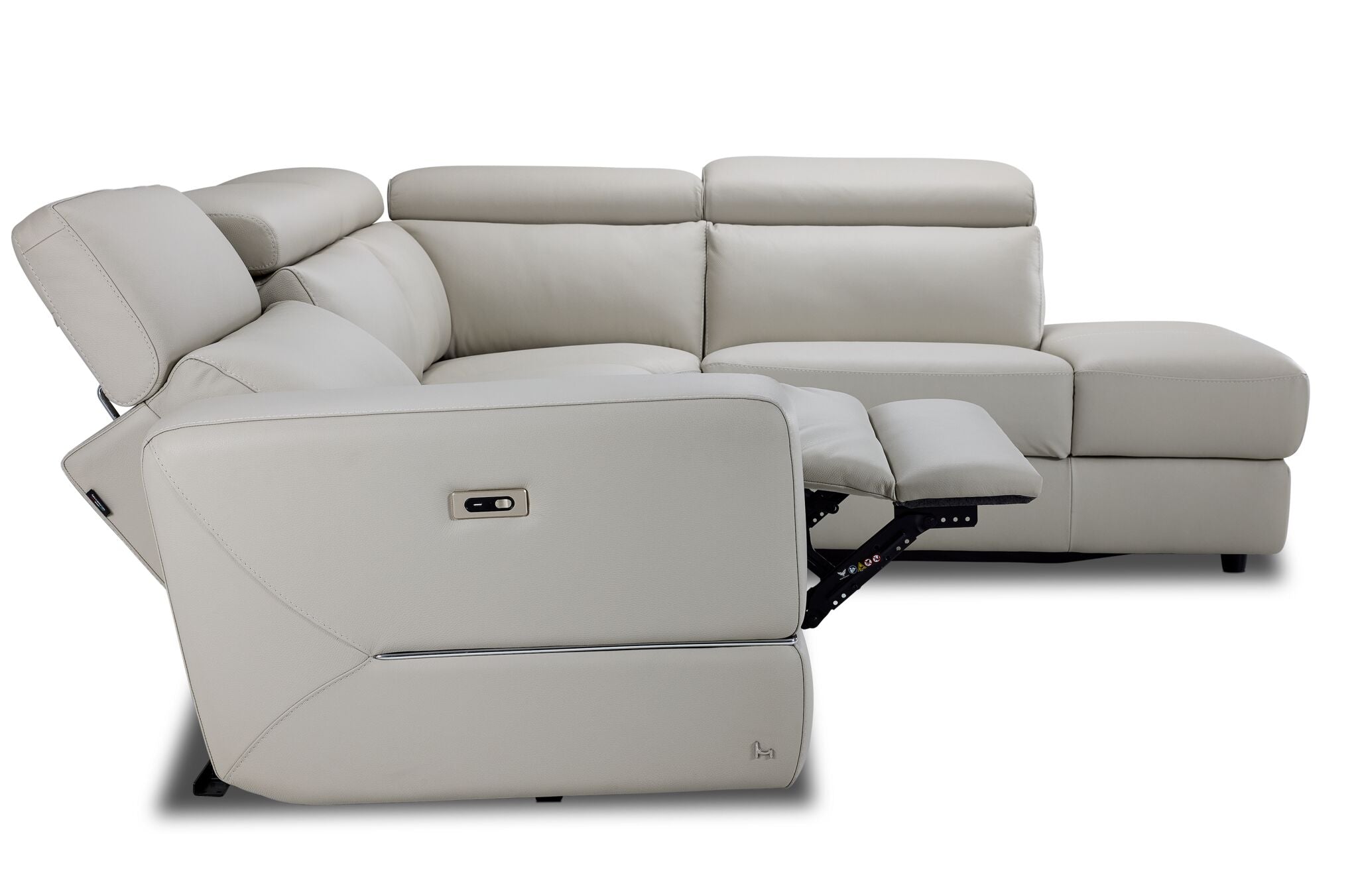 Bianca 3-Piece Power Reclining Sectional Sofa with Right Facing Chaise in Light Gray – Modern Living Room Furniture for Relaxation & Entertainment