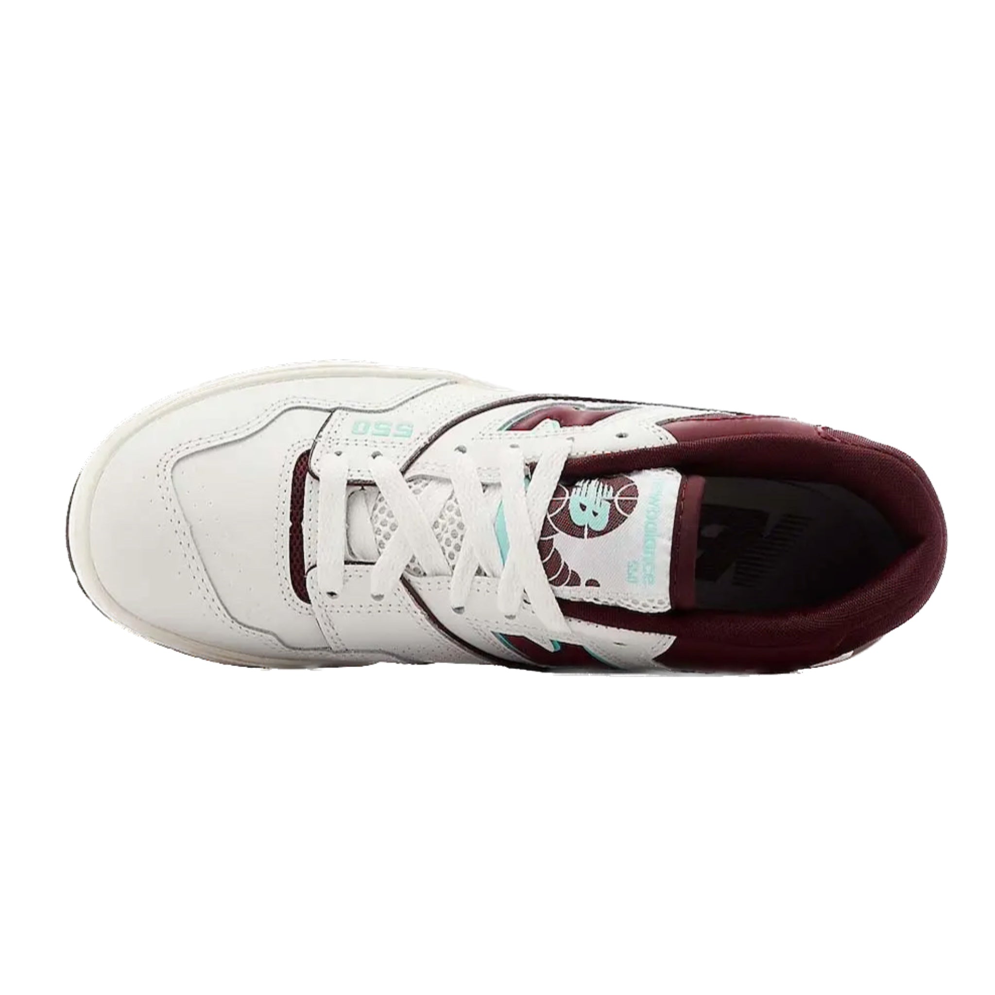 New Balance 550 Sneakers for Men & Women - Burgundy & Cyan Retro Basketball Shoes - Comfortable Casual Walking & Streetwear Fashion