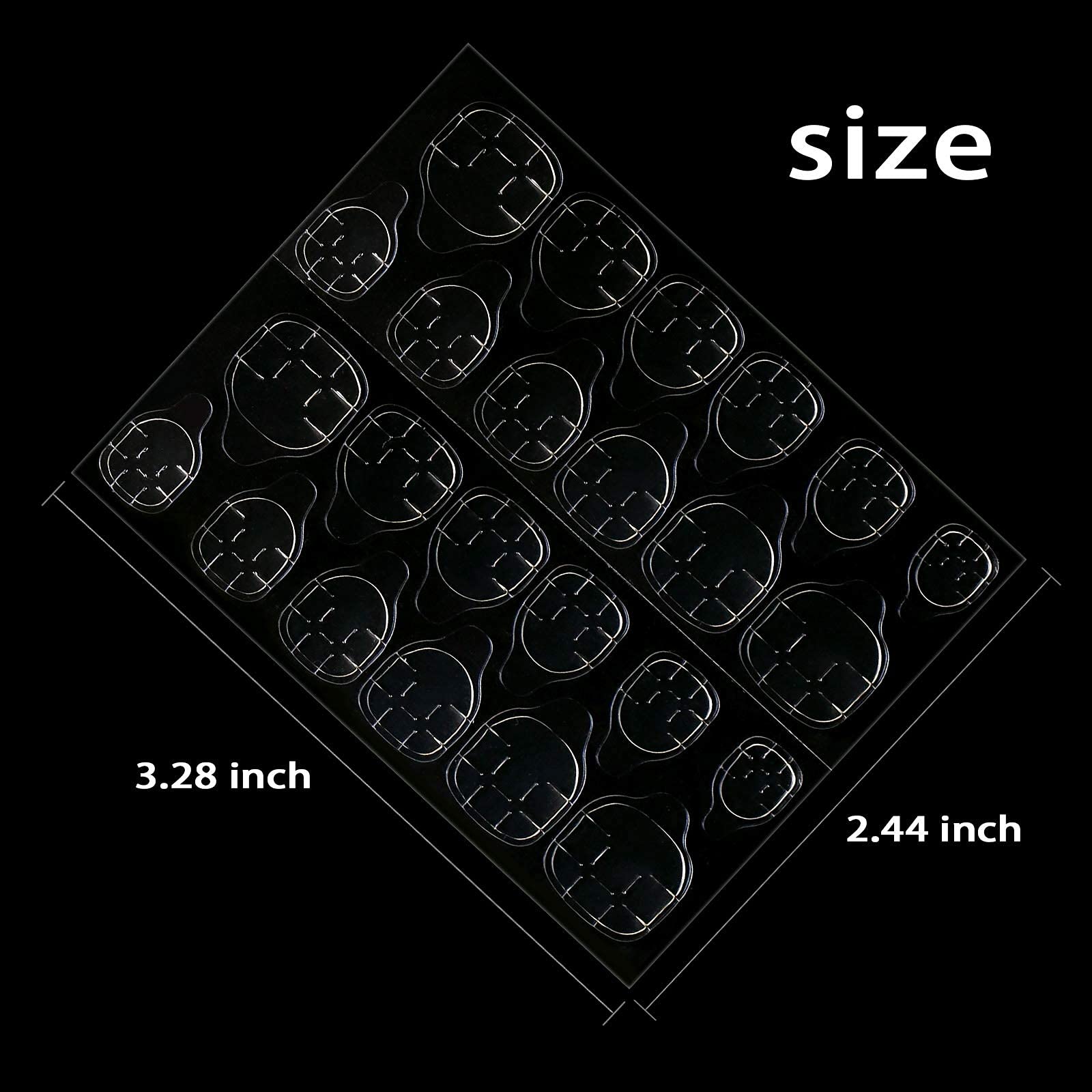 Anzailala 8 Sheets Double-Sided Nail Jelly Stickers - Waterproof & Breathable Adhesive Tabs for Fake Nails (192 pcs, 6.2 cm) - Super Sticky Manicure Glue for Press On Nails - Perfect for Salon, Home Use & Nail Art DIY