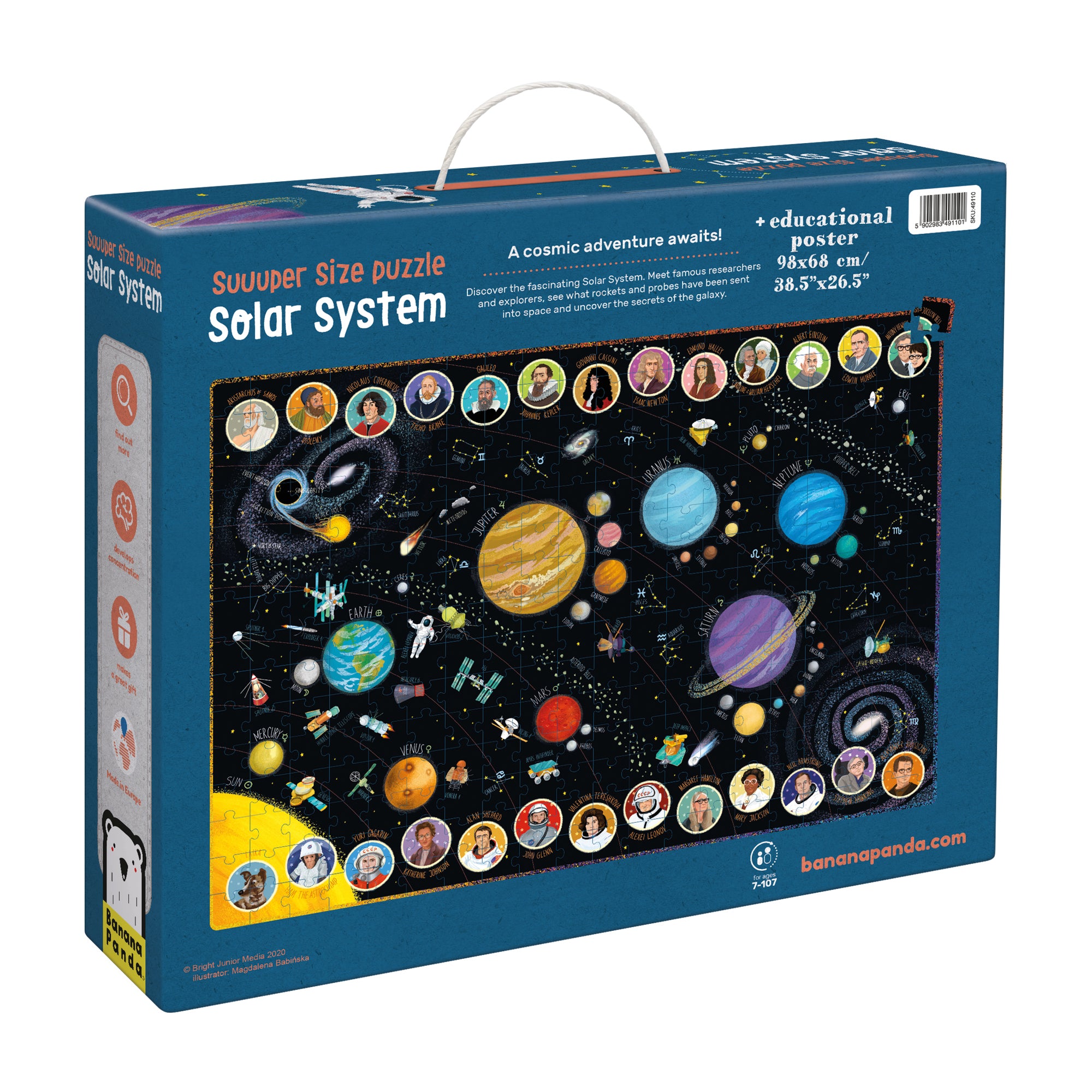 Banana Panda Suuuper Size Solar System Floor Puzzle 300 pc - Educational Space Toy for Kids, Perfect for Learning Planets & STEM Activities at Home or School