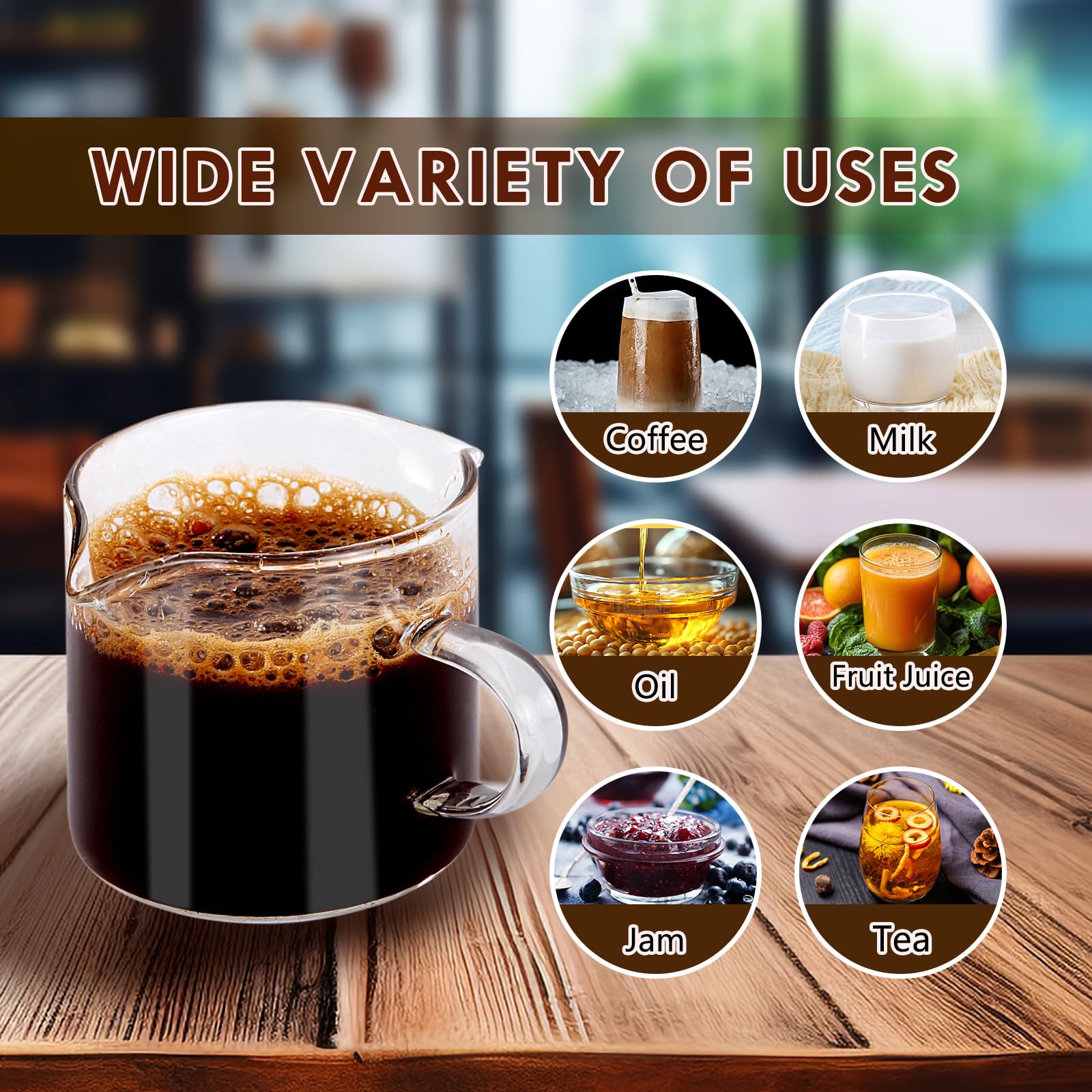 Premium 4-Piece Espresso Cup Set - 4oz Double Spout Coffee Cups with Handles, V-Shaped Spout Design for Perfect Crema - Ideal for Espresso Machines & Latte Art at Home Cafes