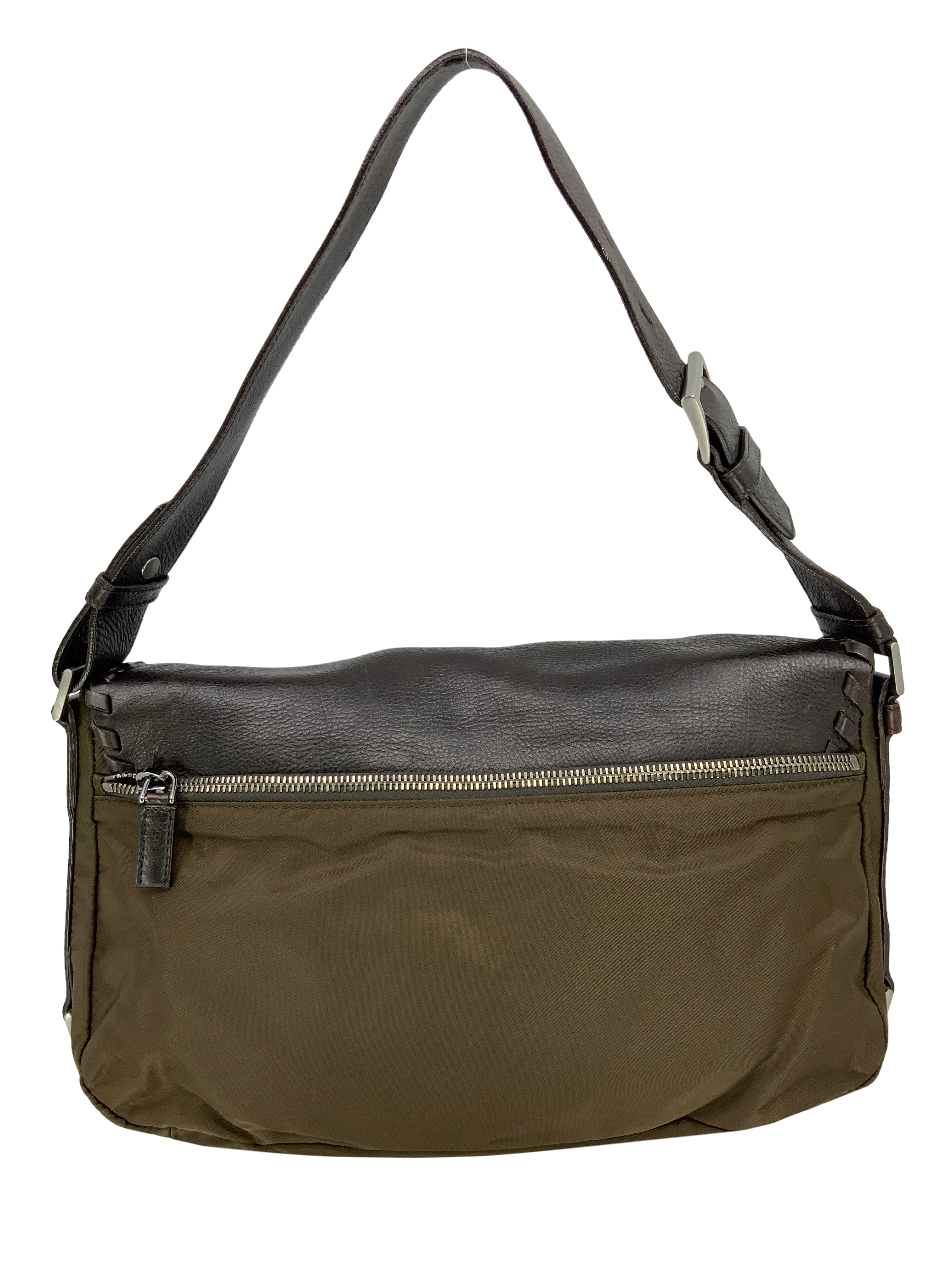 Prada Tessuto Nylon and Leather Flap Crossbody Bag for Women | Luxury Designer Handbag for Work, Travel & Everyday Use