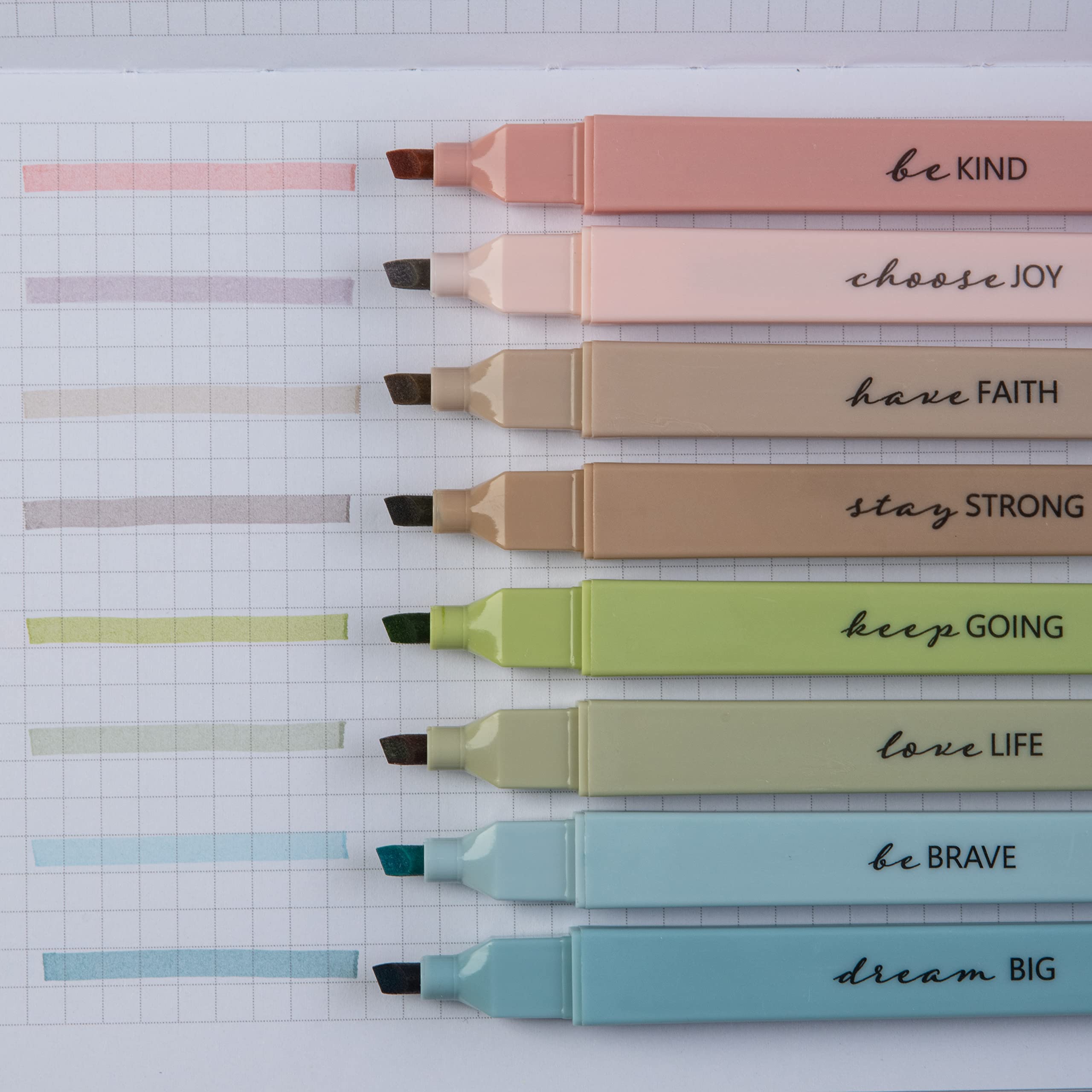 Bible Highlighters 8 Pack - No Bleed Quick Dry Markers for Bible Study & Journaling (Earthy)