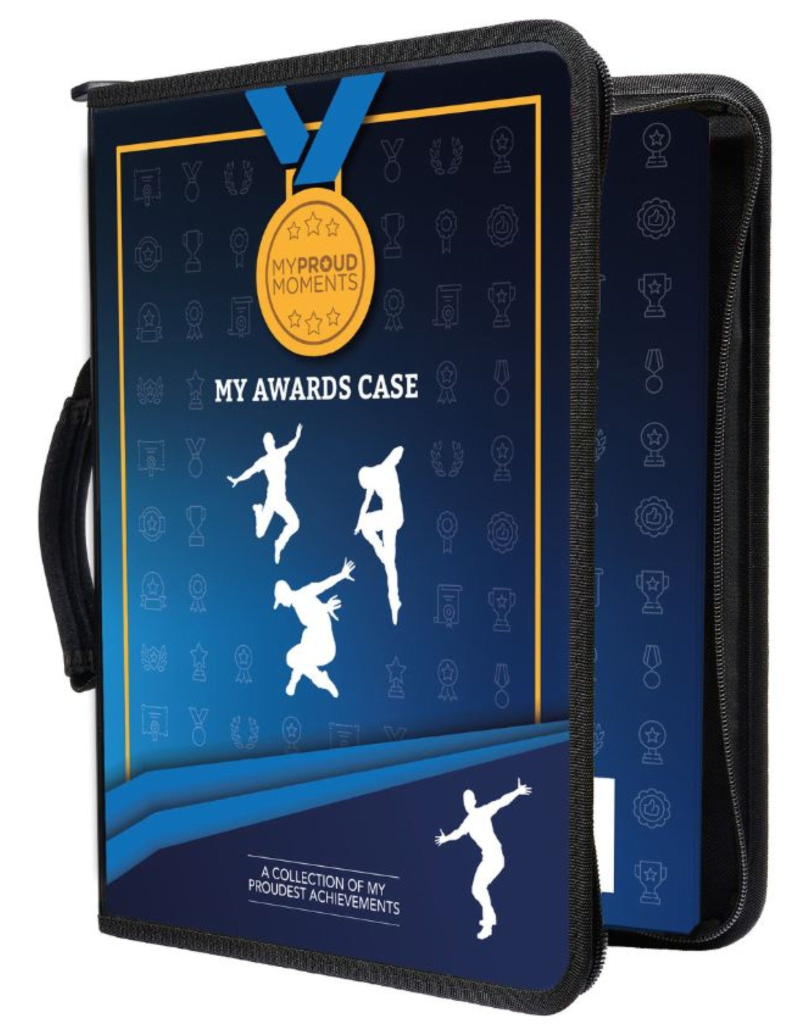 Blue Medal & Certificate Display Case for Dance Awards - Perfect for Showcasing Dance Competition Trophies and Achievements