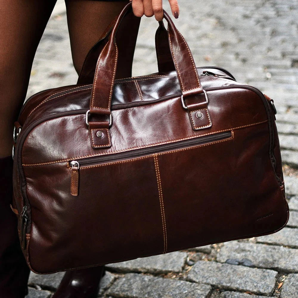 Jack Georges Weekender Duffle Bag - Premium Leather Travel Duffel for Men & Women - Perfect for Gym, Business Trips & Weekend Getaways