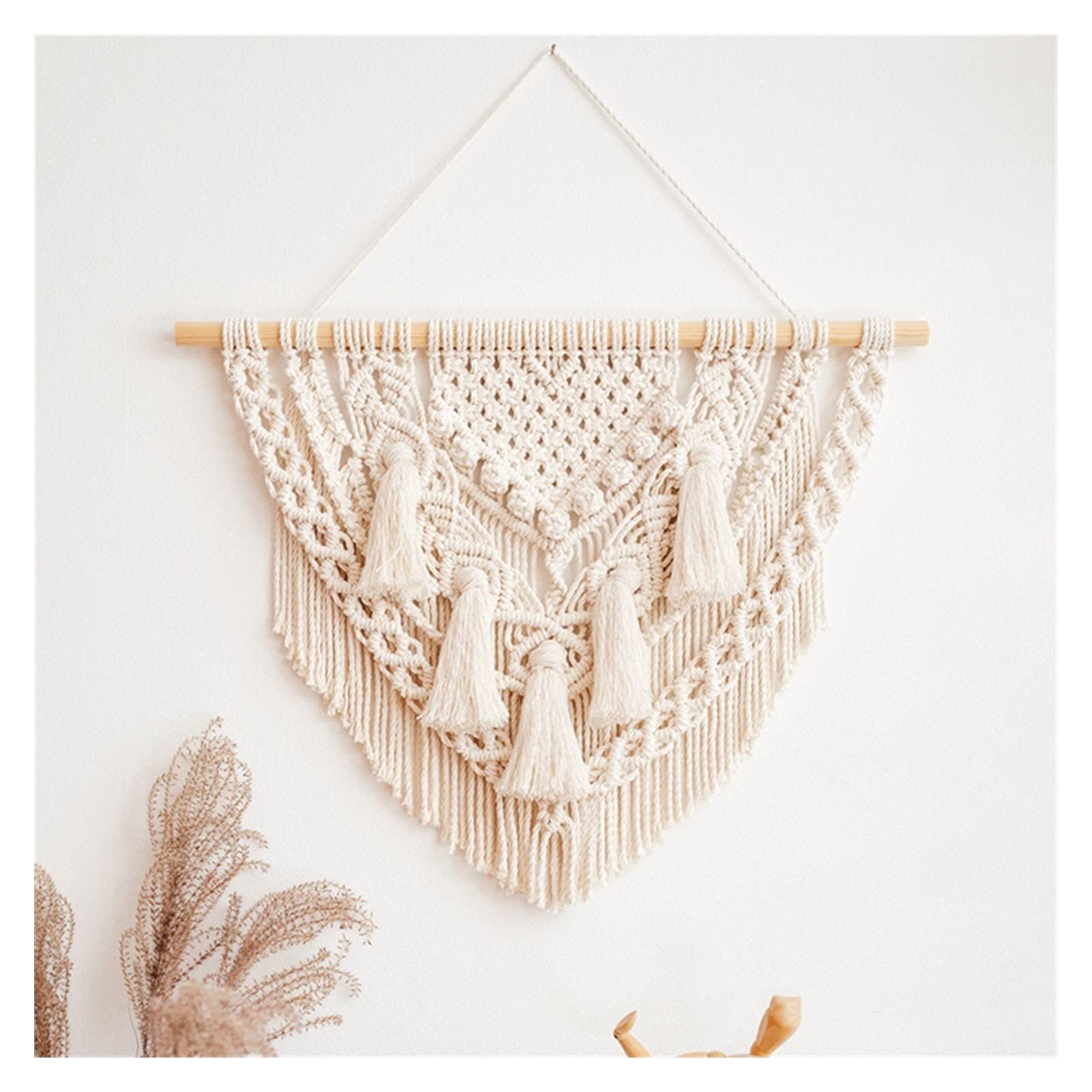 Boho Macrame Wall Hanging - Cotton Woven Tapestry for Living Room, Bedroom Decor
