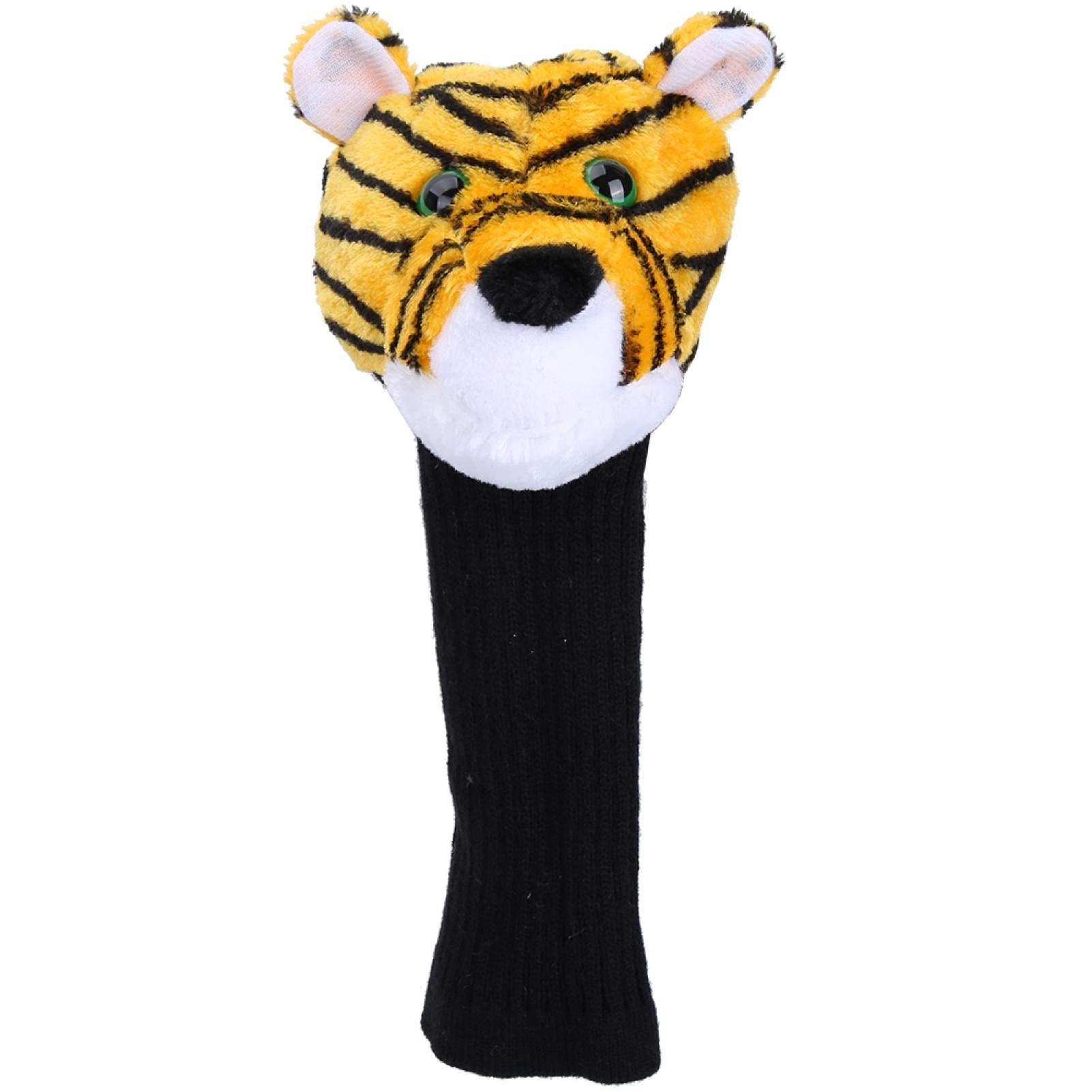 SOONALL Plush Tiger Pattern Golf Club Head Covers - Cute Cartoon Animal Design for 460CC Drivers & Woods | Perfect for Golf Enthusiasts & Gift Giving