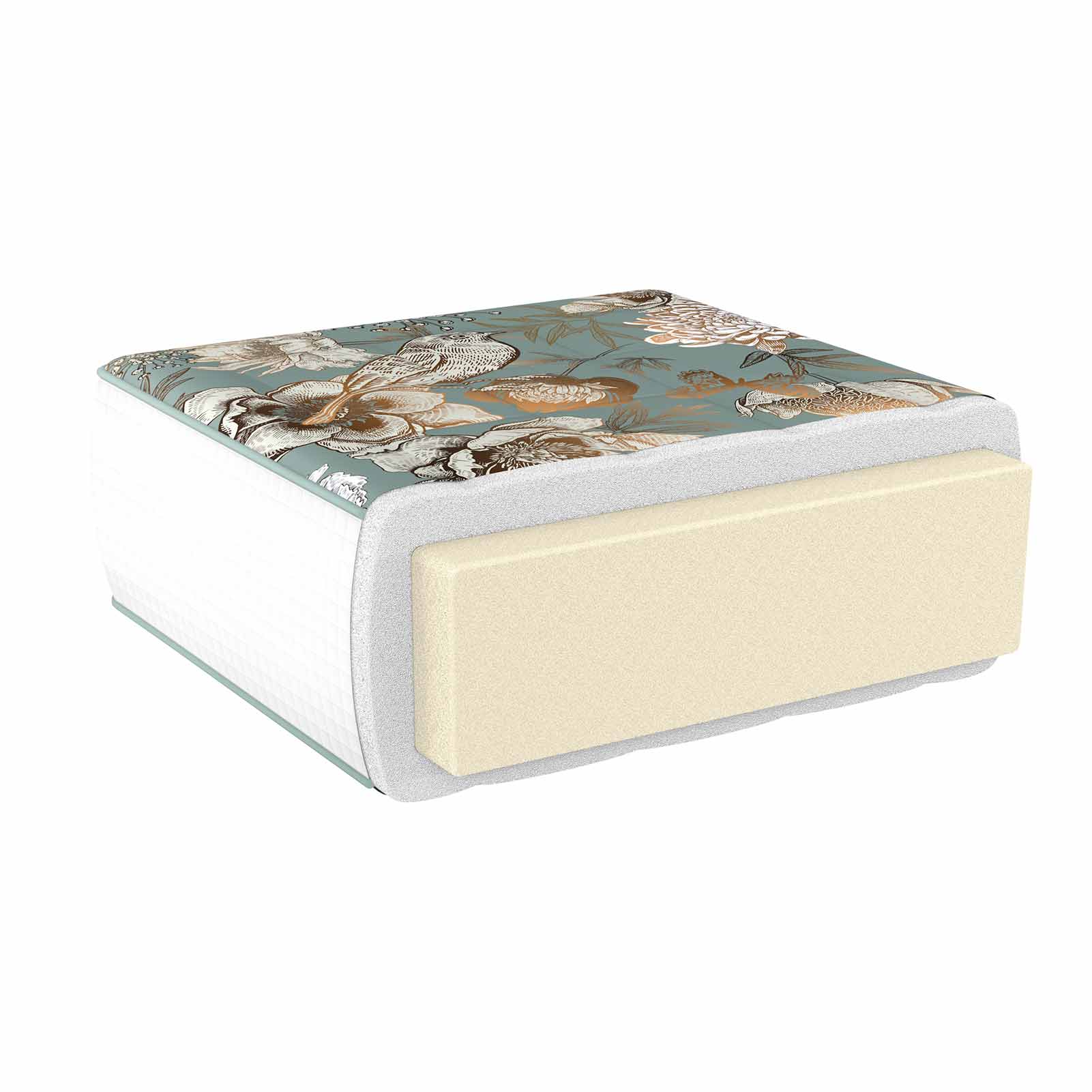 MAXYOYO Padded Japanese Floor Mattress - Floral Printed Futon Mattress & Folding Sleeping Pad for Guest Bed, Camping, Yoga & Meditation | Comfortable Floor Cushion for Small Spaces