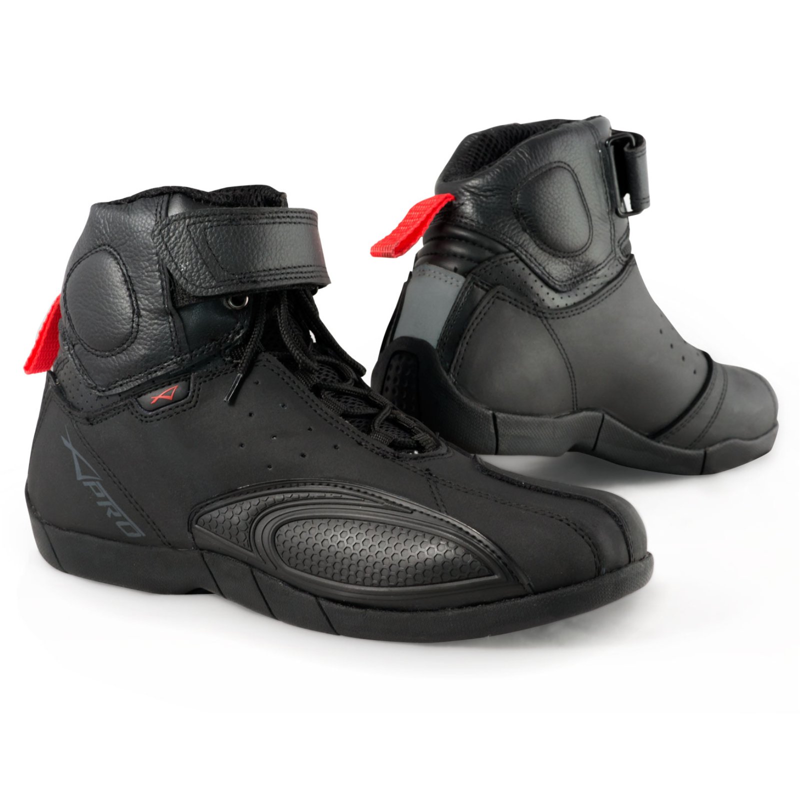 Men's Black Leather Motorcycle Boots - Size 40 - Durable Sports Motorbike Shoes for Riding & Racing | Perfect for Harley, Cruiser & Adventure Bikes