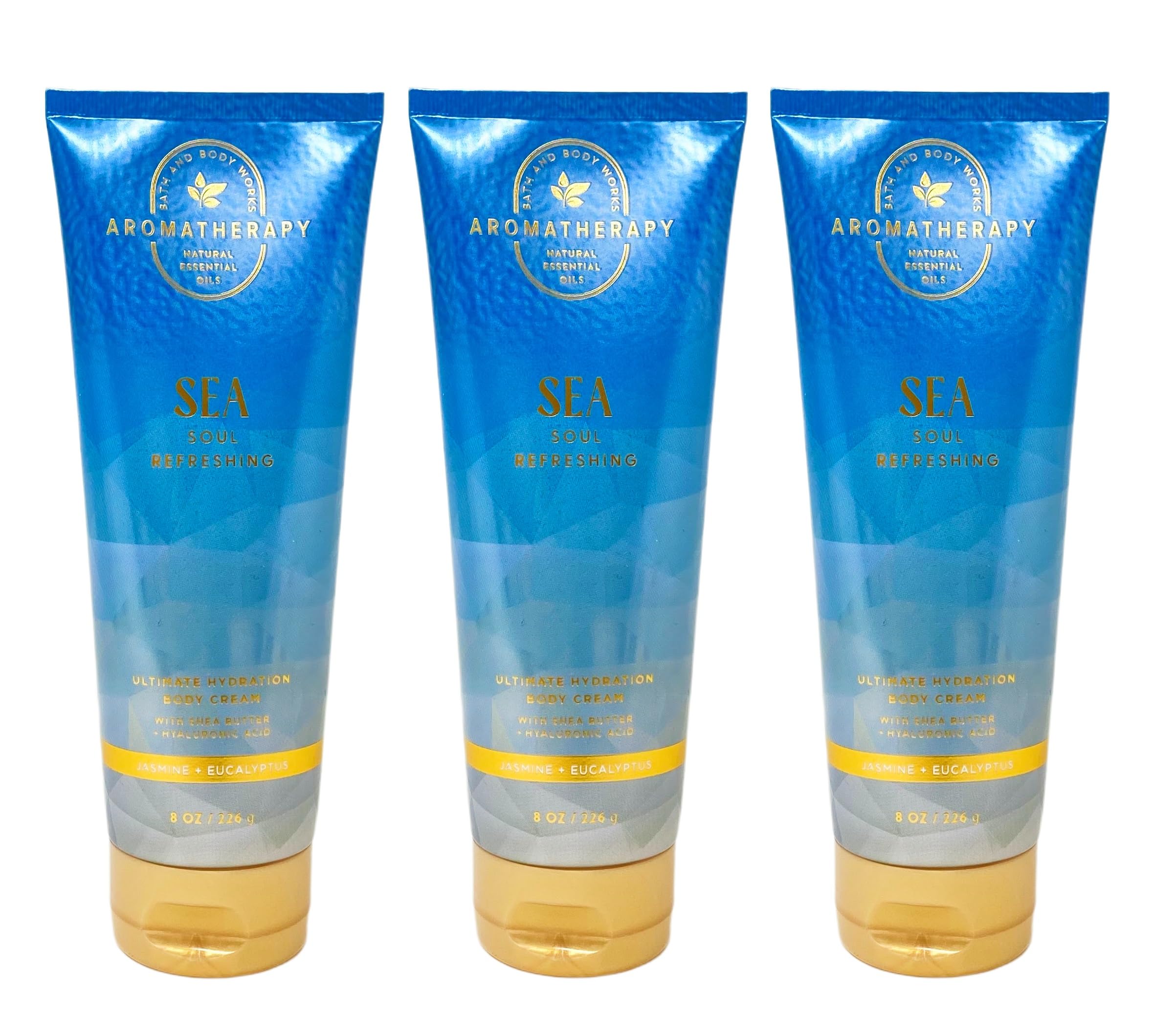 Aromatherapy Body Cream - Jasmine & Eucalyptus Scented Moisturizing Lotion (Pack of 3 Full Size) for Relaxation, Spa Days & Self-Care Rituals