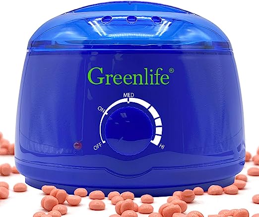 GreenLife® Professional Hair Removal Wax Warmer Kit - Portable Wax Heater for Smooth Skin at Home, Salon & Spa Use - Perfect for Face, Legs, Bikini & Body Hair Removal