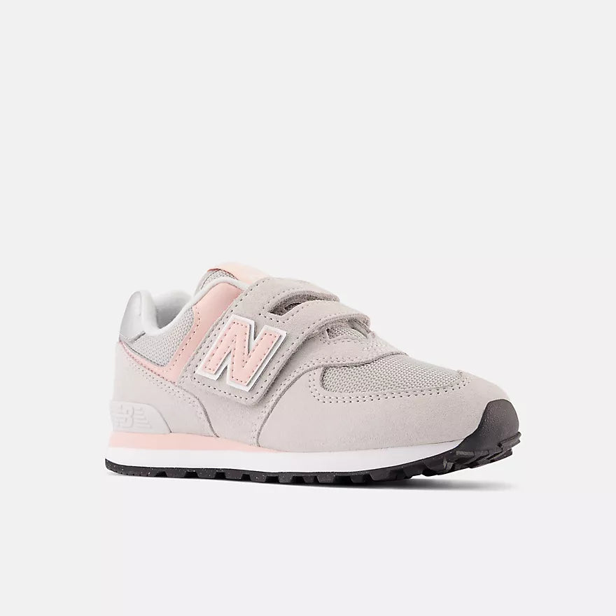 574 Core Hook & Loop Sneaker - Comfortable Slip-On Shoes for Women & Men (Rain Cloud + Pink Haze) | Perfect for Casual Wear, Walking & Light Sports