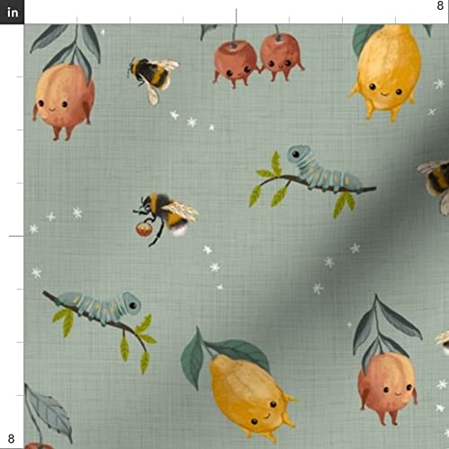 Magic Garden Blue Printed Minky Fabric Fat Quarter - Soft Plush Fabric for Sewing Baby Blankets, Quilt Backing & DIY Projects - Nursery Decor, Gift Making, Crafting Supplies