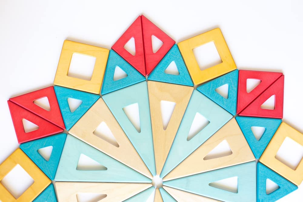 Big Future Toys Wooden Magnetic Tiles - 100 Piece STEM Building Blocks Set | Montessori & Sensory Learning Toys | Safe Wooden Magnetic Blocks for Toddlers Age 3+ | Perfect for Preschool Education & Creative Play