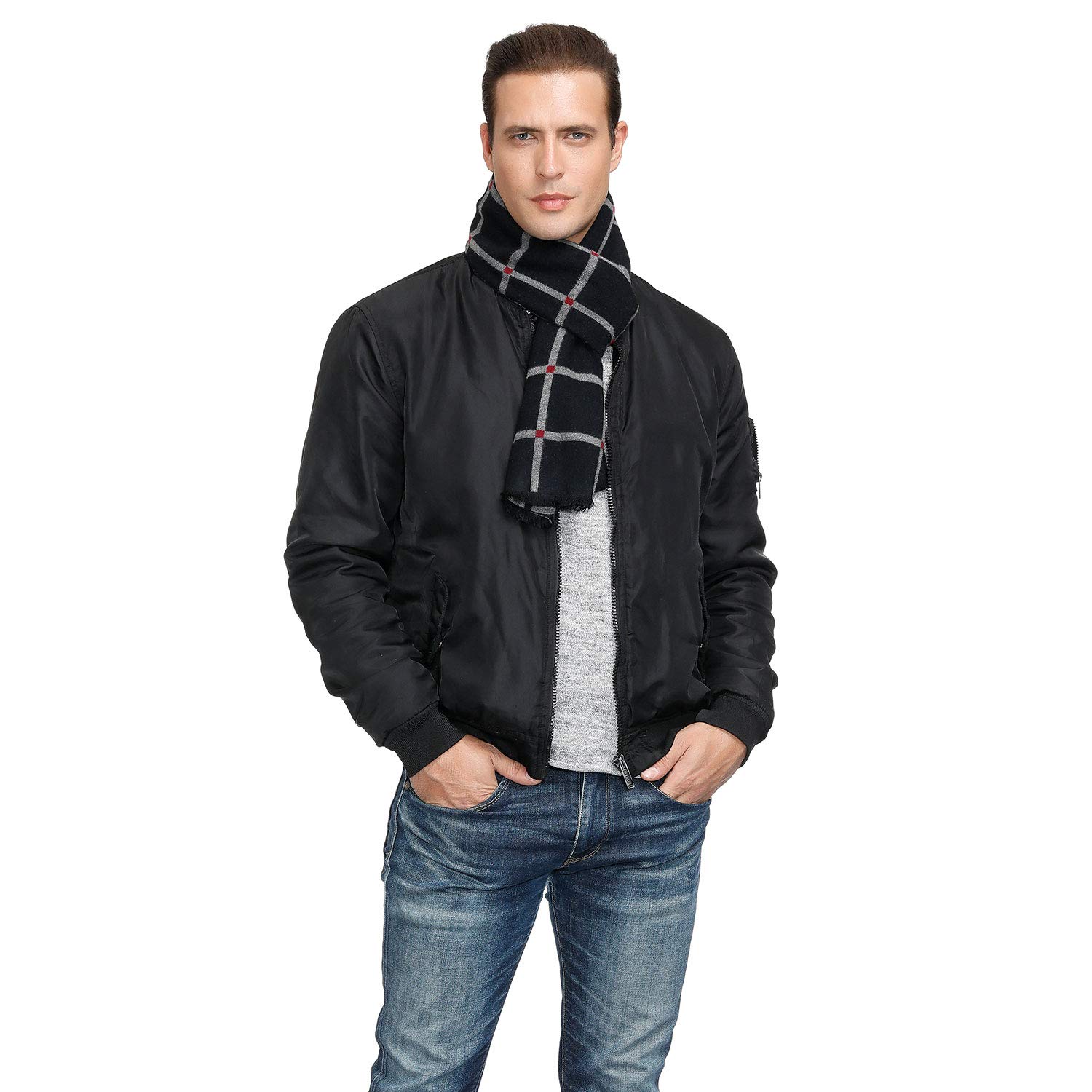 Men's Long Warm Winter Scarf - Stylish Knitted Fashion Scarves for Men & Boys - Perfect Christmas Gift - Ideal for Outdoor Activities, Travel & Cold Weather Protection