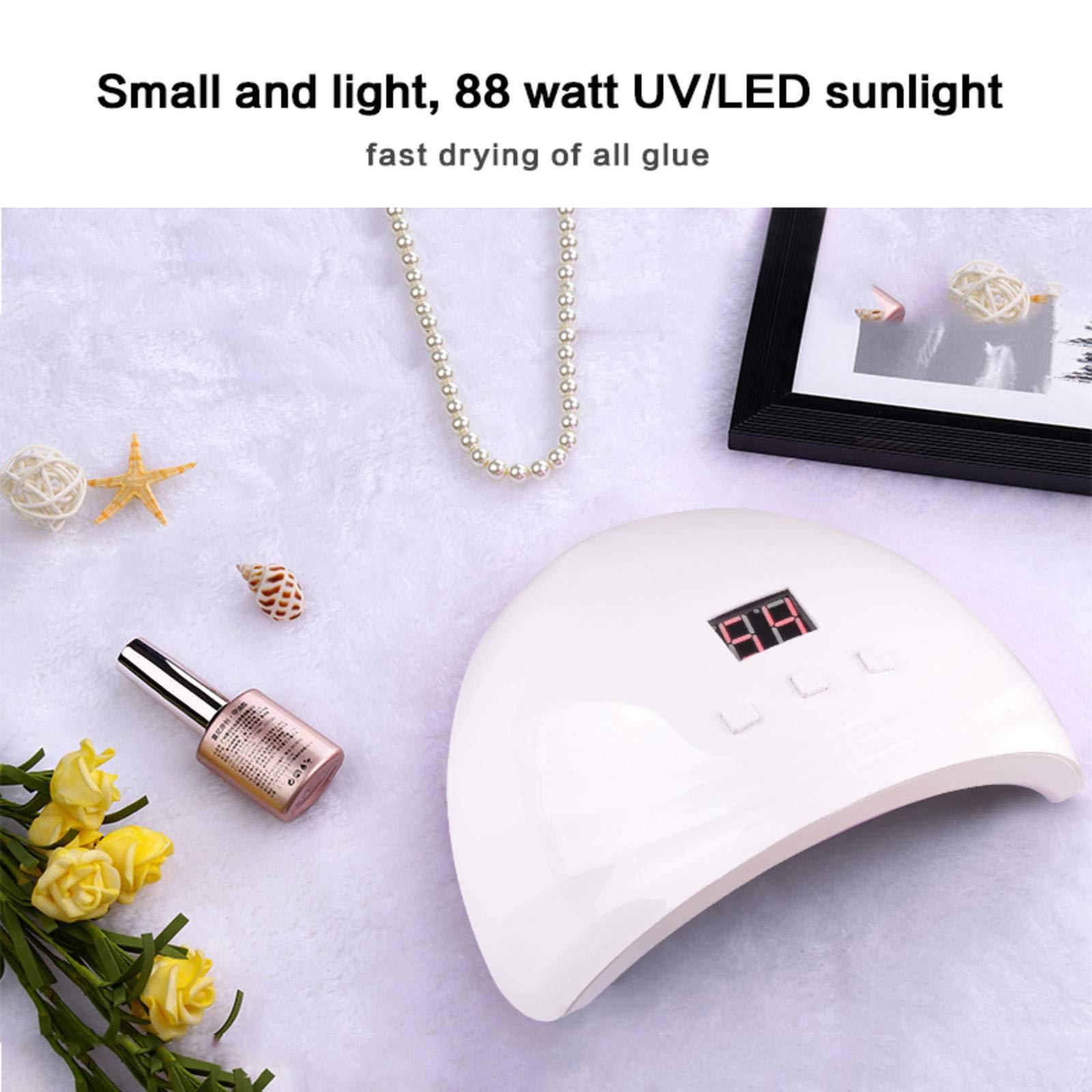 Professional LED UV Nail Lamp for Gel Polish - 3 Timer Settings with Auto Sensor & Digital Display - USB Powered Portable Nail Dryer - Perfect for Home Manicures, Salon Nail Art & DIY Gel Nail Curing