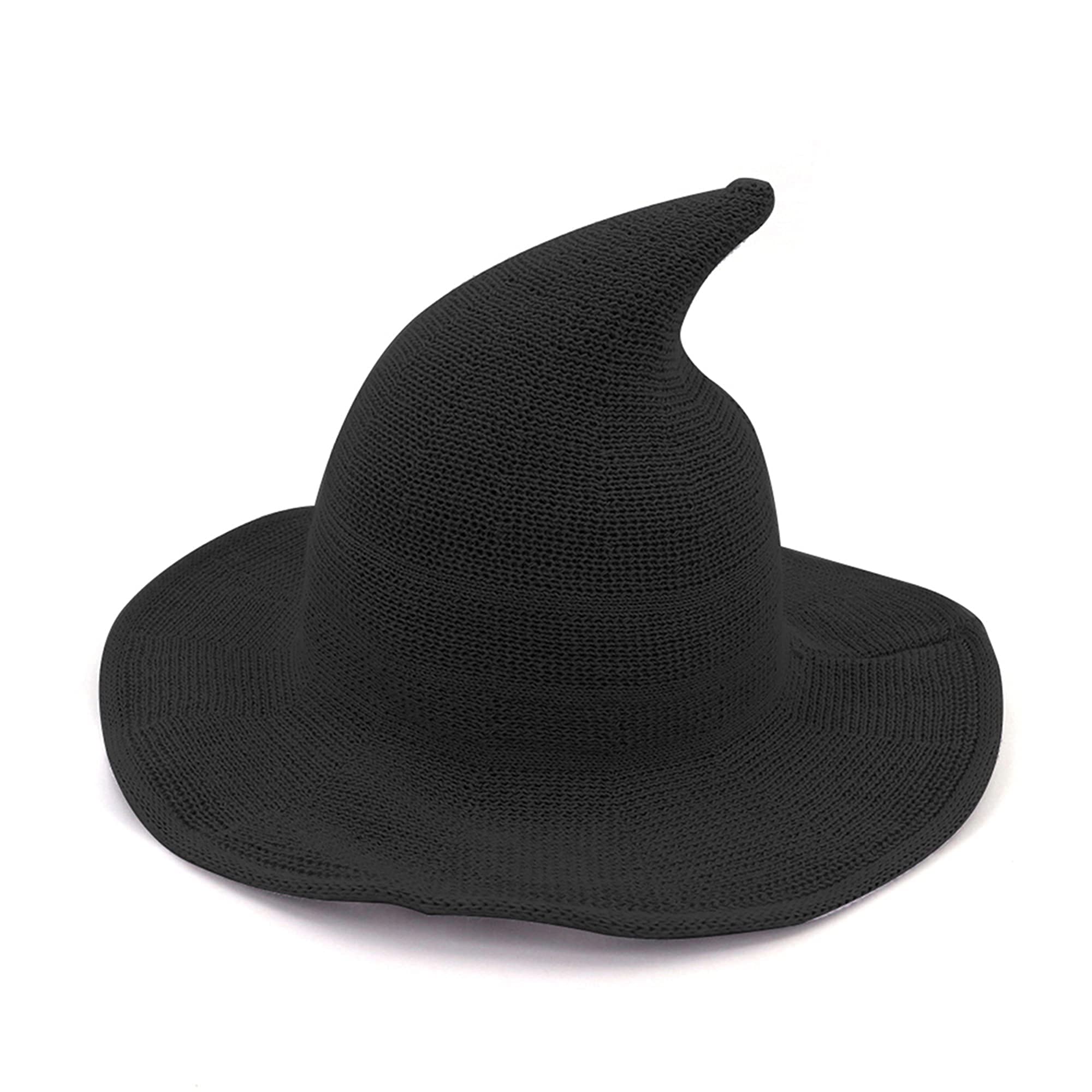 Bestjybt Women's Wool Knitted Witch Hat - Halloween Party Costume Accessory, Masquerade Cosplay Hat, Warm Winter Beanie for Daily Wear | Perfect for Halloween Parties, Cosplay Events & Cold Weather Fashion