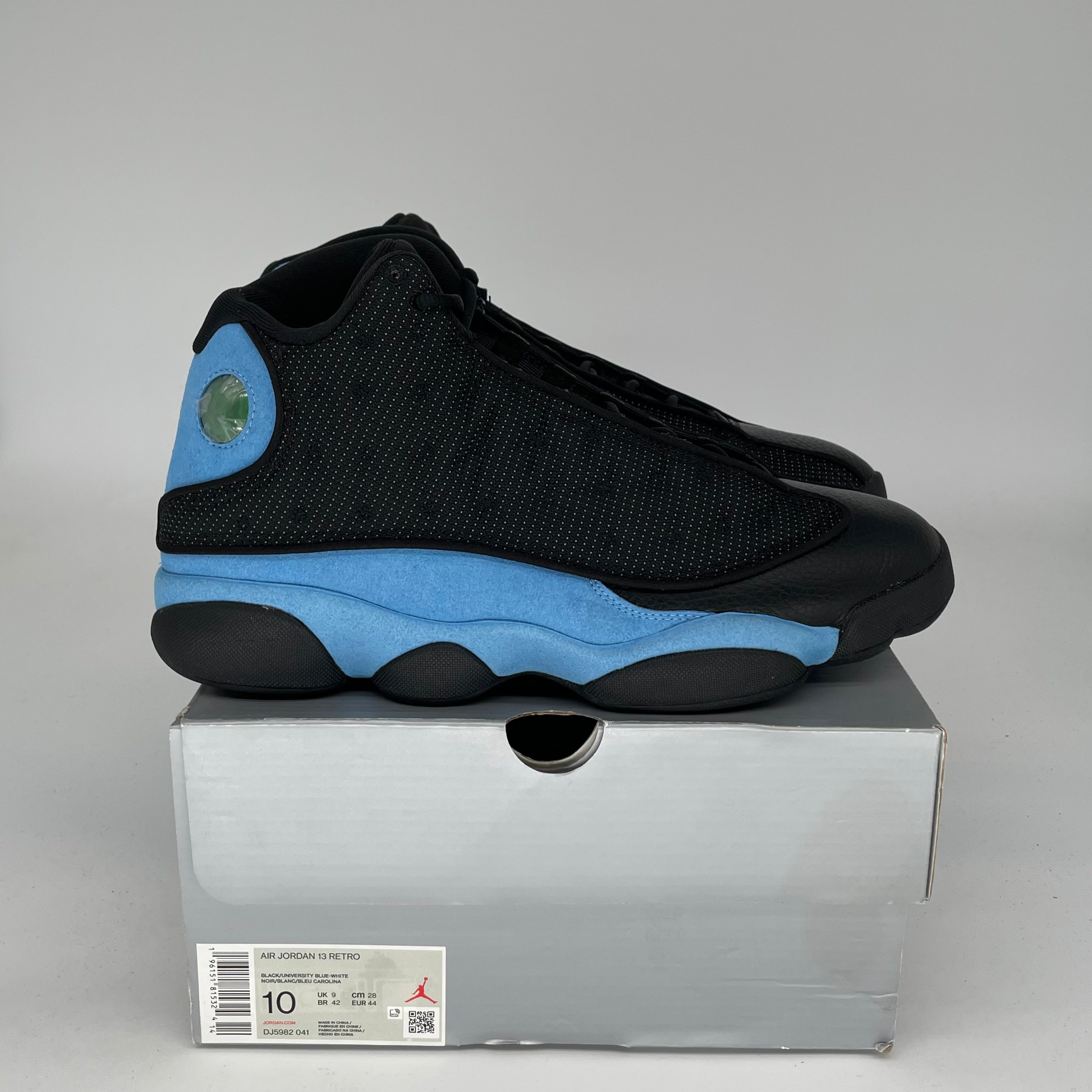 AIR JORDAN 13 Retro Sneakers - University Blue & Black - Men's Size 10 (DJ5982-041) | Basketball Shoes for Court & Casual Wear