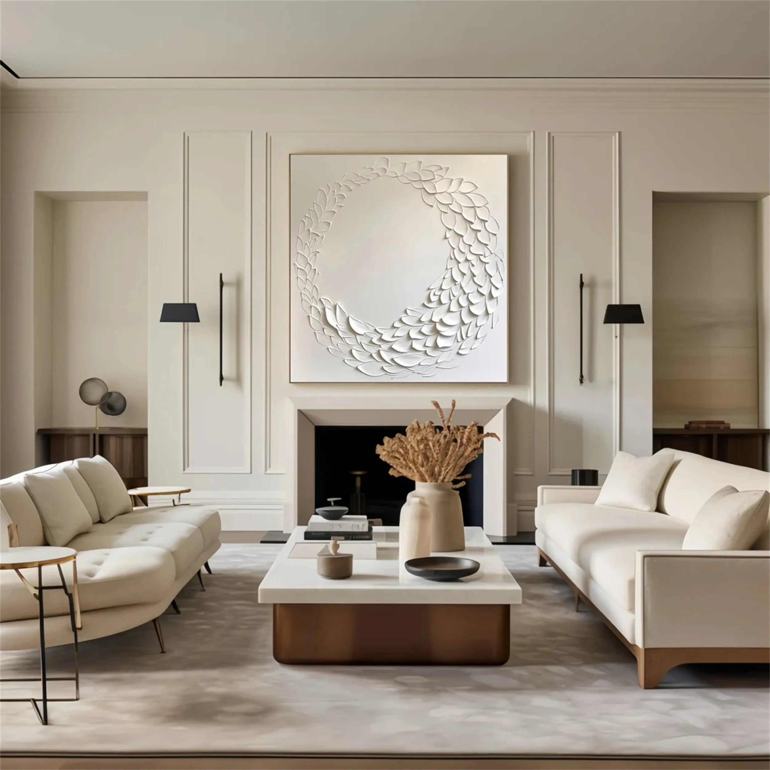 Minimalist Textured Plaster Art Painting - Modern Abstract Wall Decor for Living Room, Bedroom & Office | #MM190