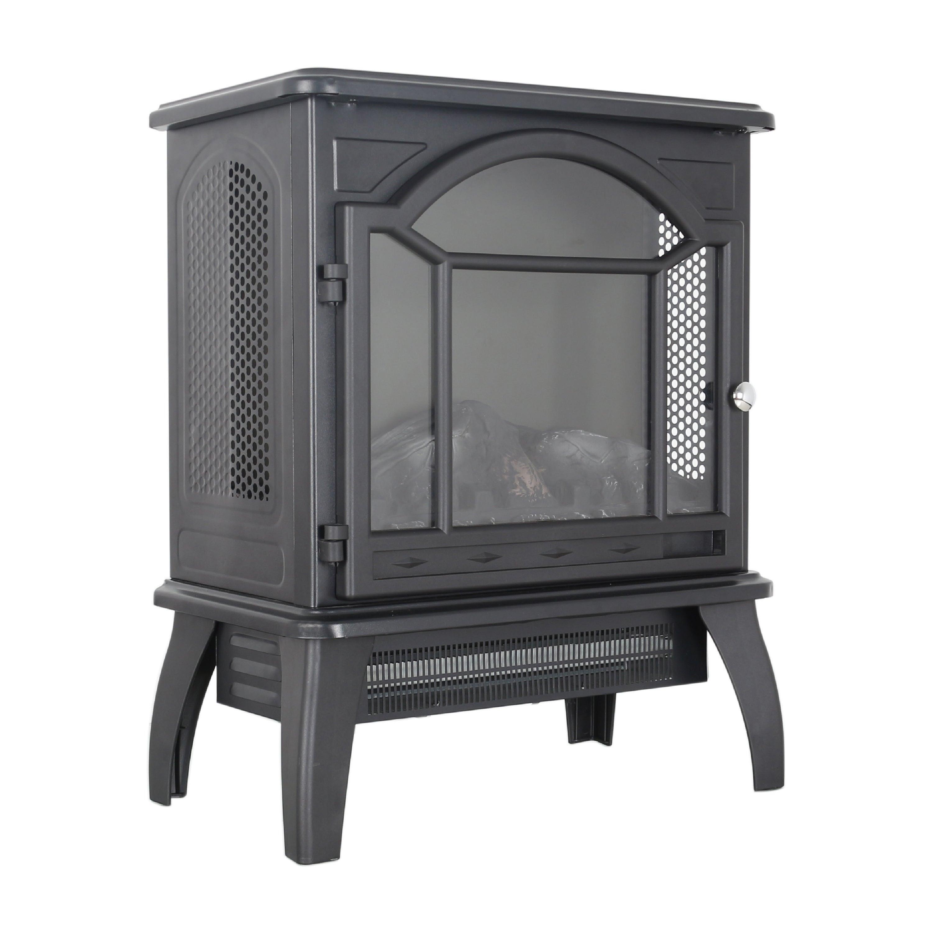 18 Inch 3D Flame Electric Infrared Quartz Fireplace Heater with Remote Control - Realistic Fireplace Stove for Home, Office & Patio - Energy Efficient Indoor/Outdoor Heating Solution