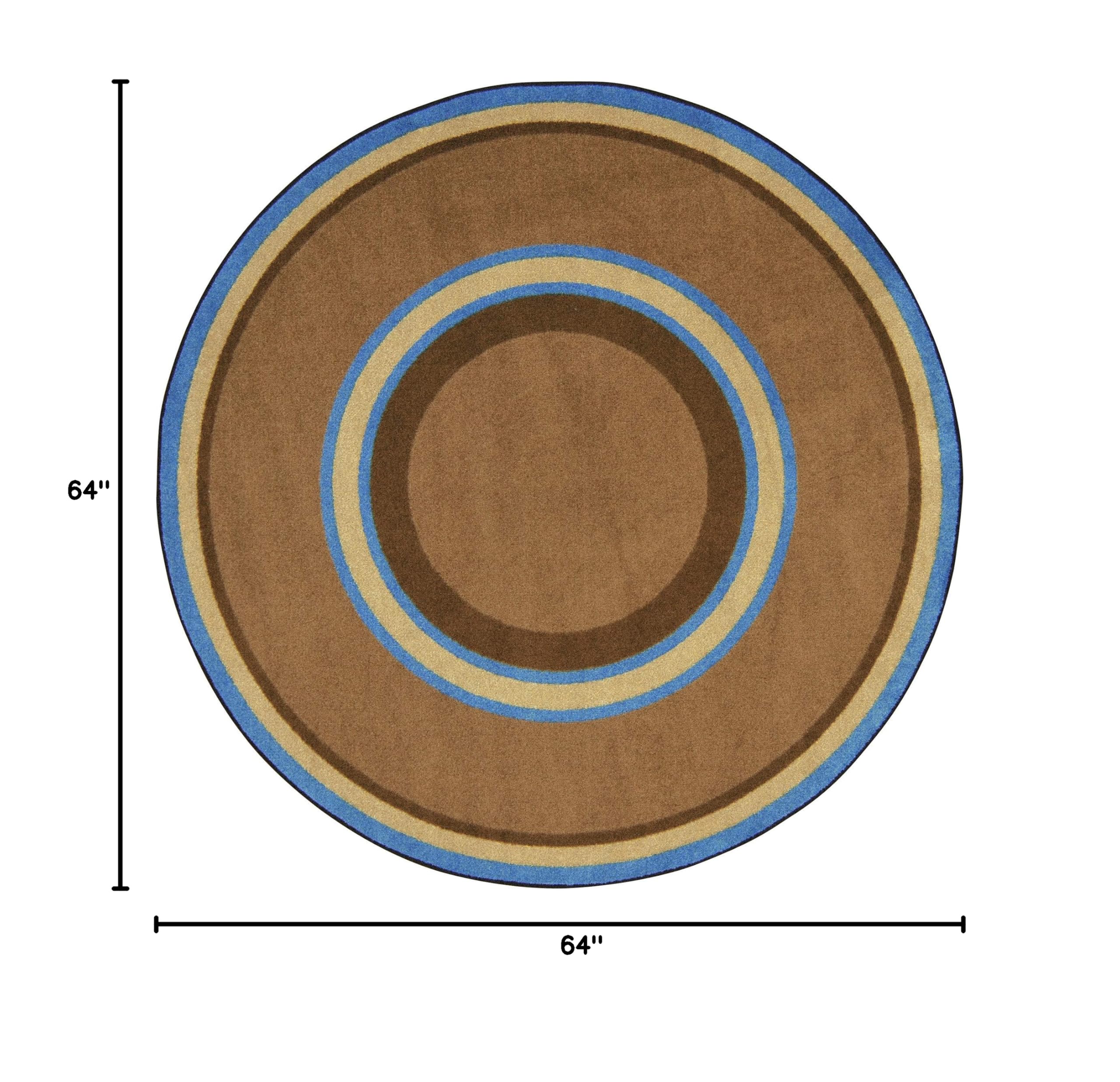 Joy Carpets Kid Essentials Ripples Multi-Color Round Area Rug 5'4