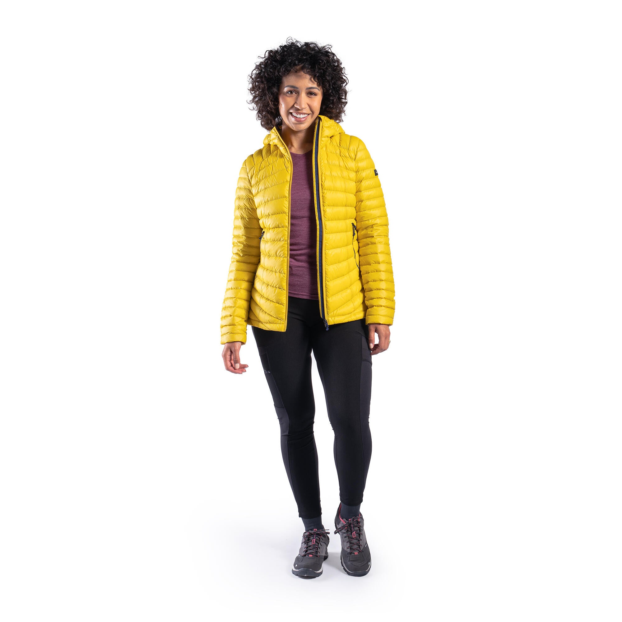 Forclaz Women's MT100 Hooded Down Puffer Jacket - Lightweight Winter Coat for Hiking, Travel & Outdoor Activities | Waterproof Insulated Jacket for Cold Weather